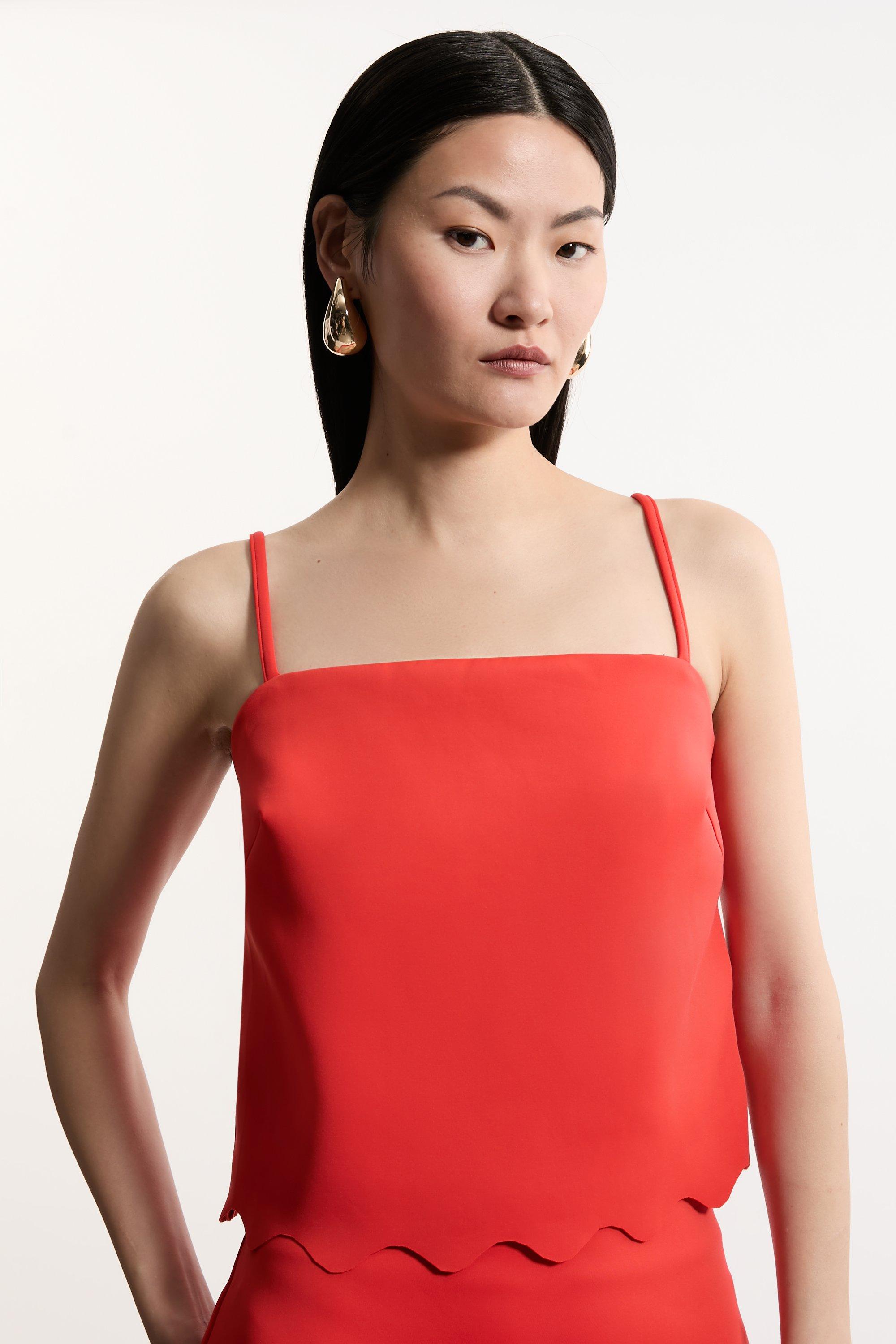 Georgette Draped Halter Woven Top | Karen Millen Georgette Draped Halter Woven Top | Karen Millen