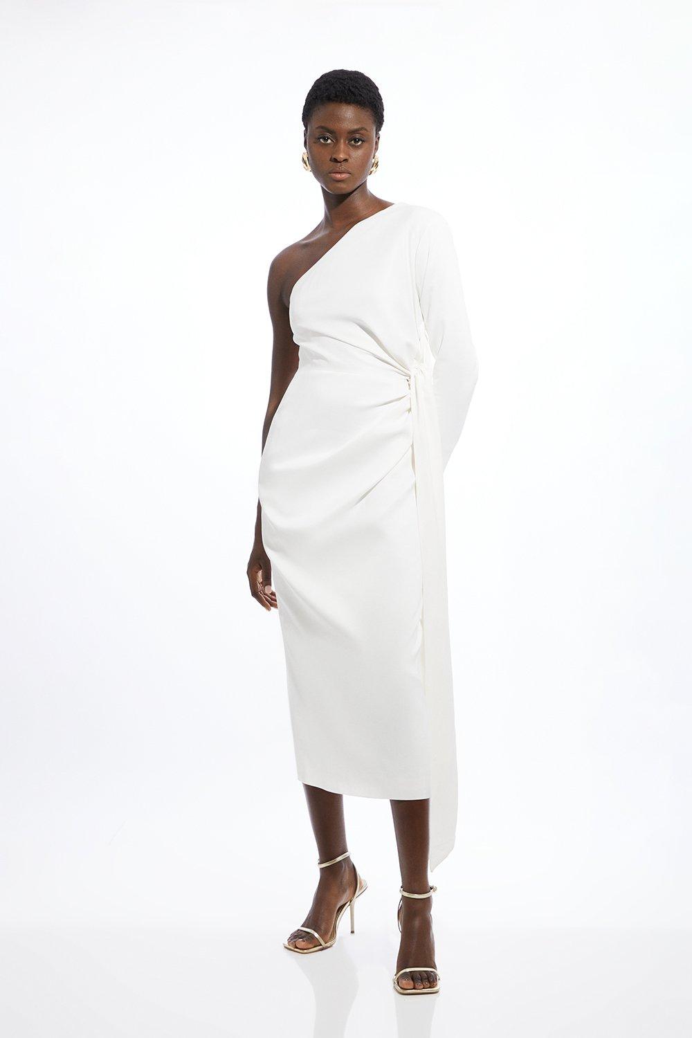 Petite Stripe Twill Belted Woven Midi Shirt Dress | Karen Millen