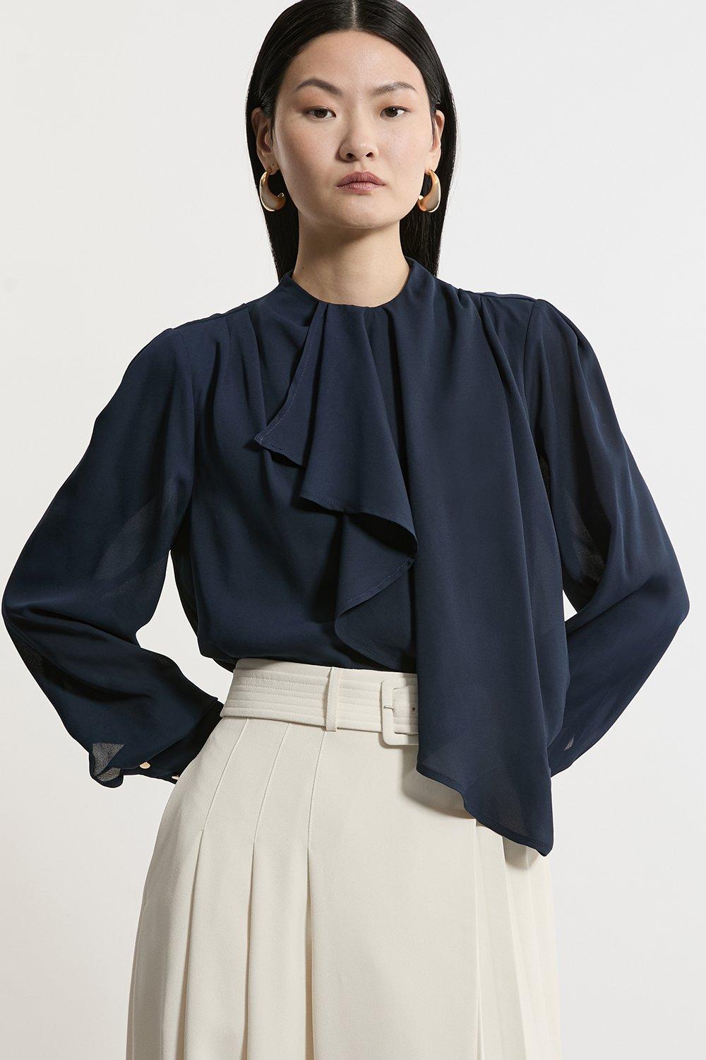 Ameri（アメリ）の「MEDI LACE NECK BLOUSE（シャツ/ブラウス