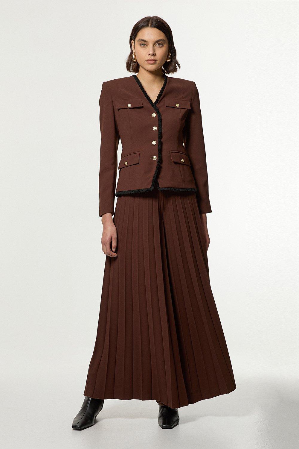 Plus Size Soft Tailored Crepe Tab Detail Pleated Jumpsuit