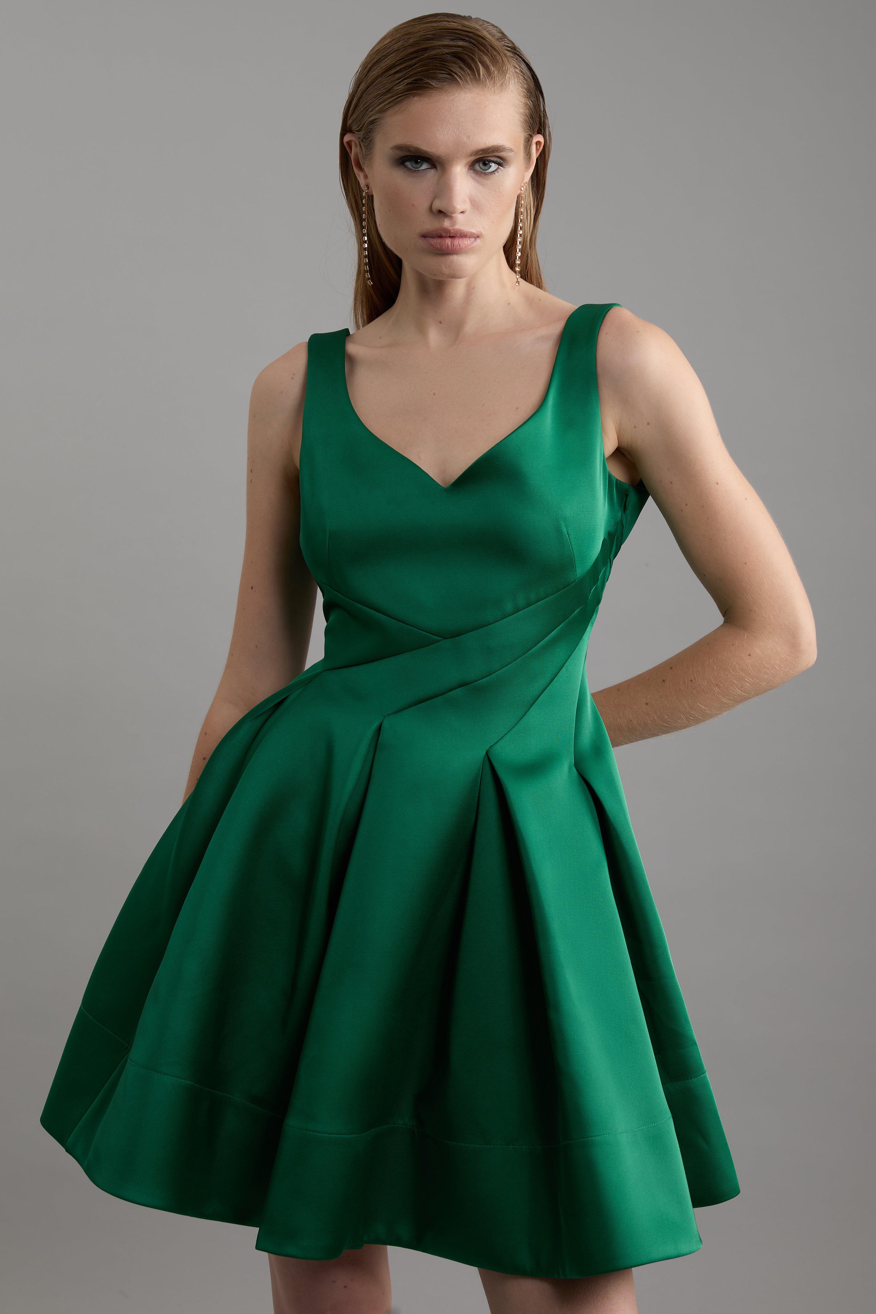 Pleated Georgette Belted Shirt Mini Dress | Karen Millen Pleated Georgette Belted Shirt Mini Dress | Karen Millen