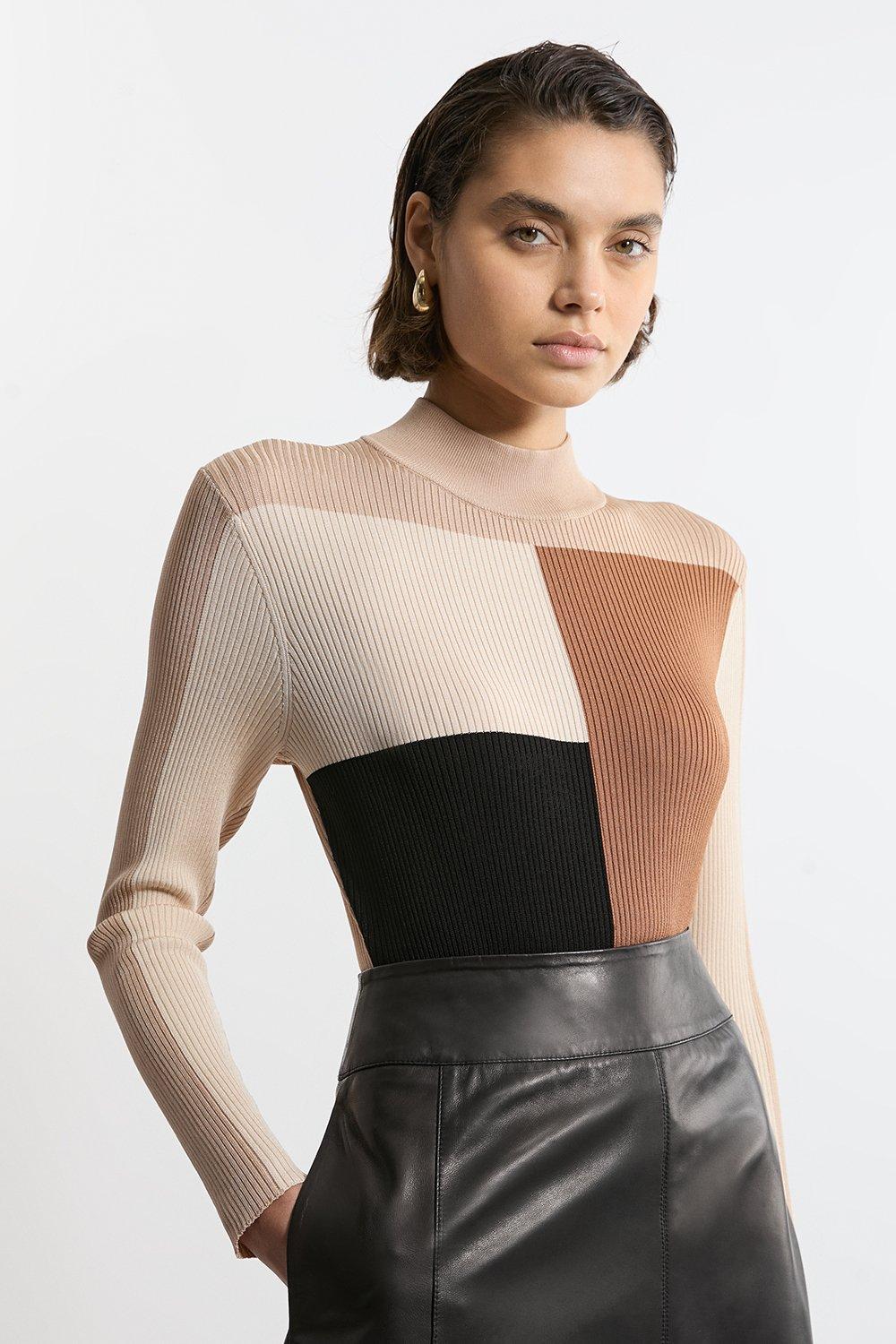 Viscose Sheer Knit Top | Karen Millen
