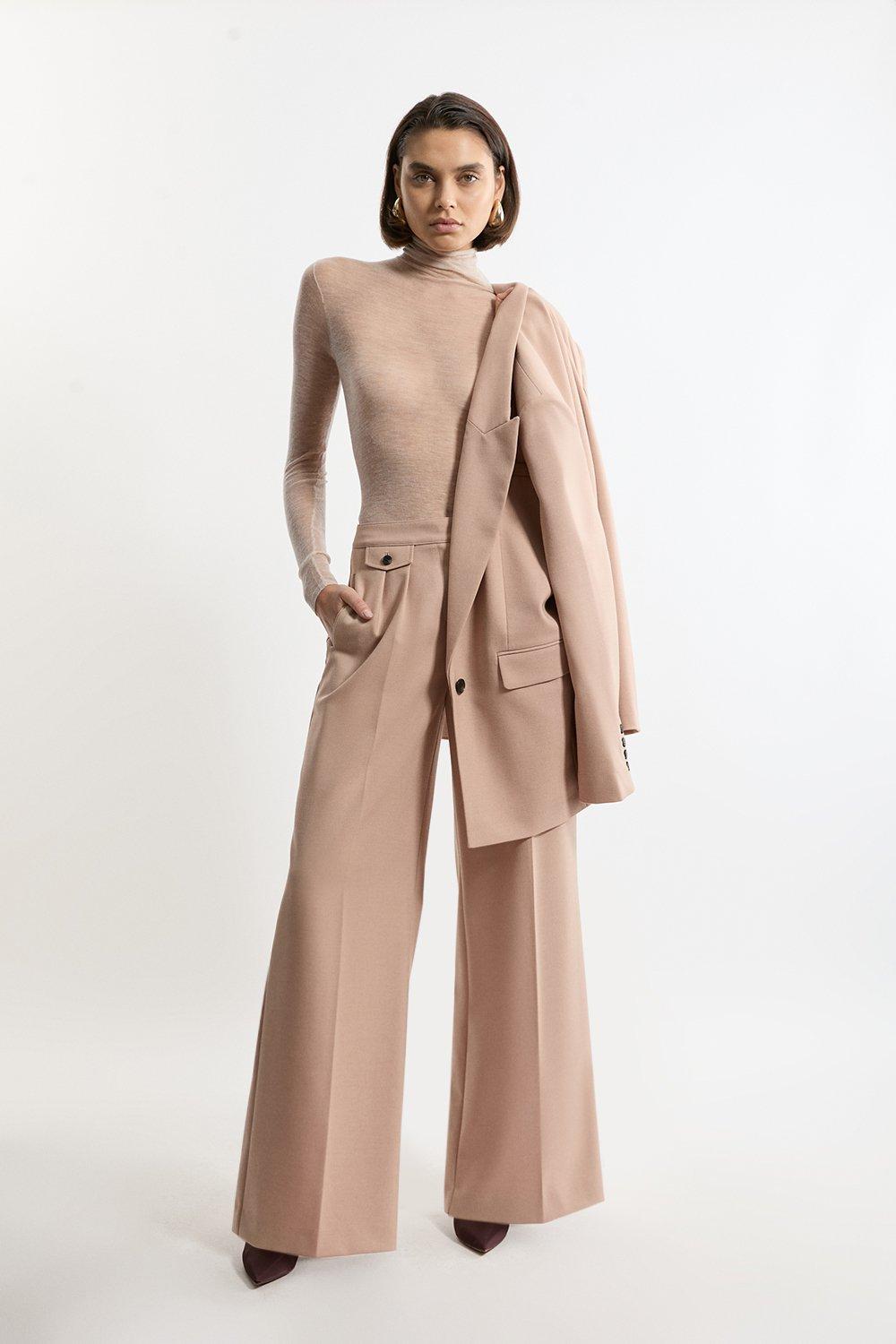 Lydia Millen Compact Stretch Grosgrain Detail Tailored Wide