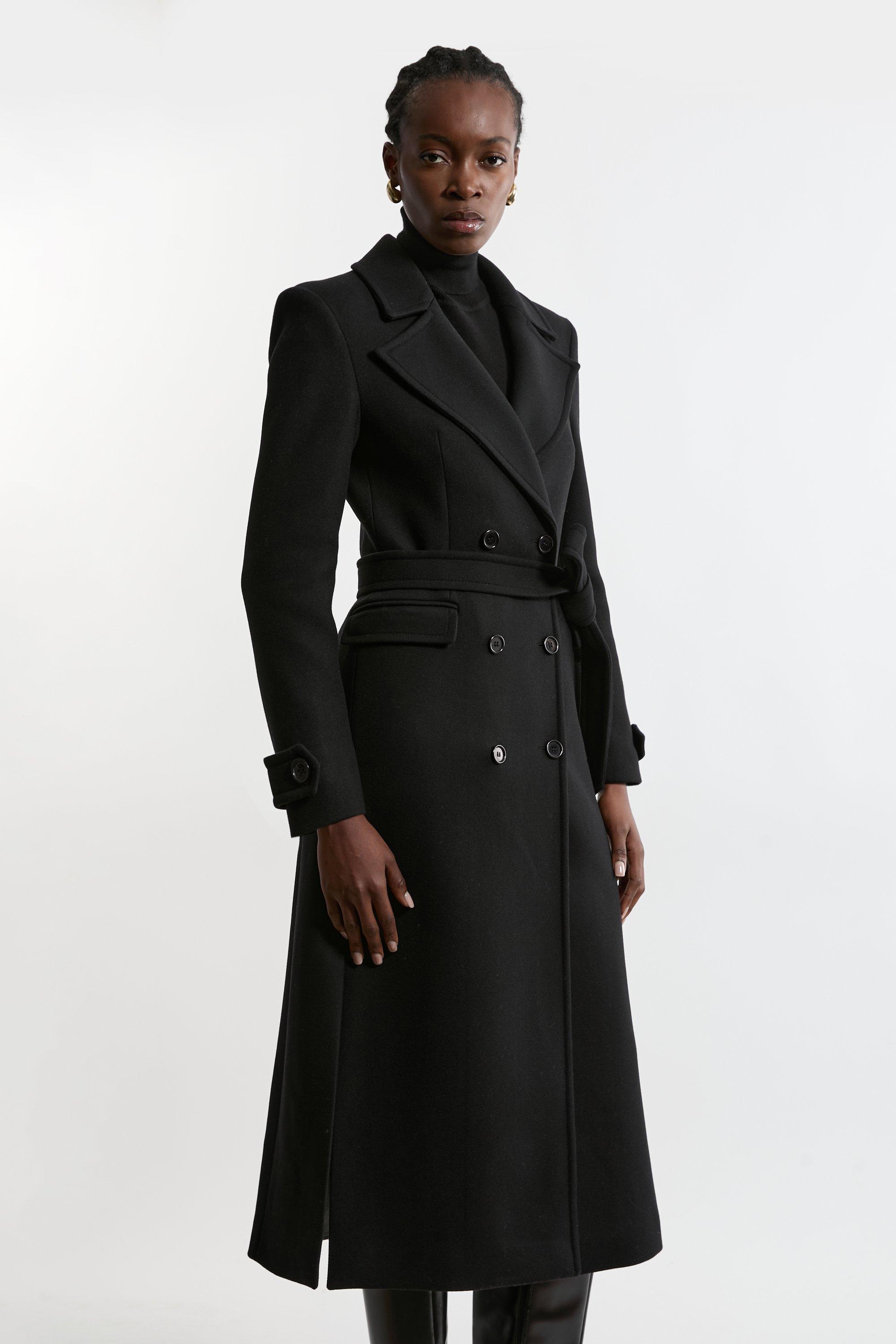 Alpine Swiss Keira Womens Wool Double Breasted Belted Trench