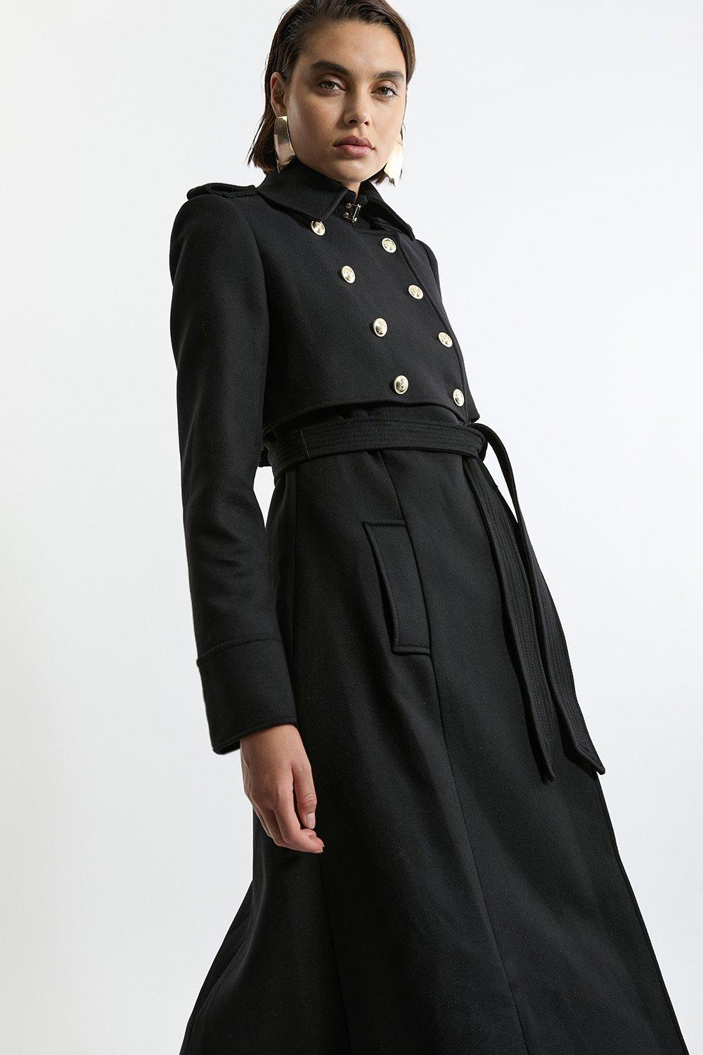 Tailored Wool Blend Belted Midi Coat | Karen Millen