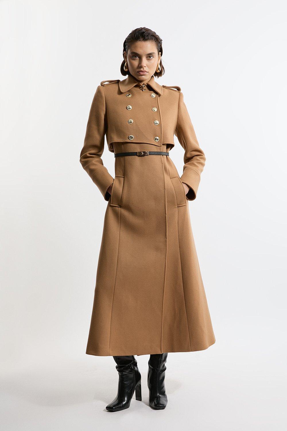 Italian Manteco Wool Double Breasted Tailored Maxi Coat