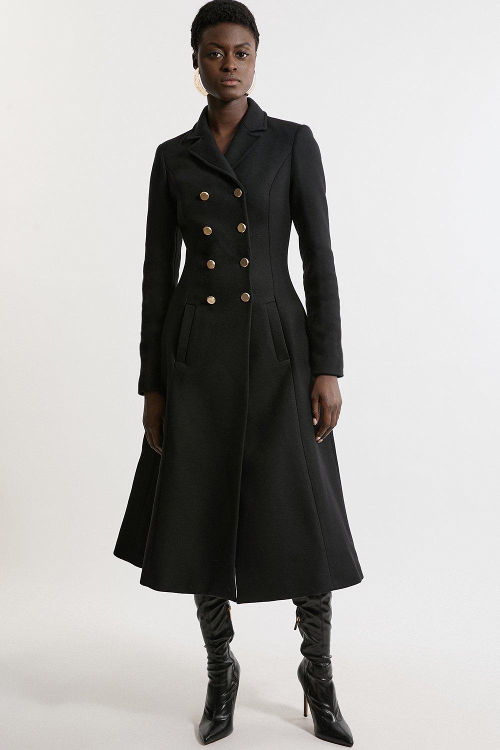 Tailored Double Breasted Belted Maxi Coat | Karen Millen