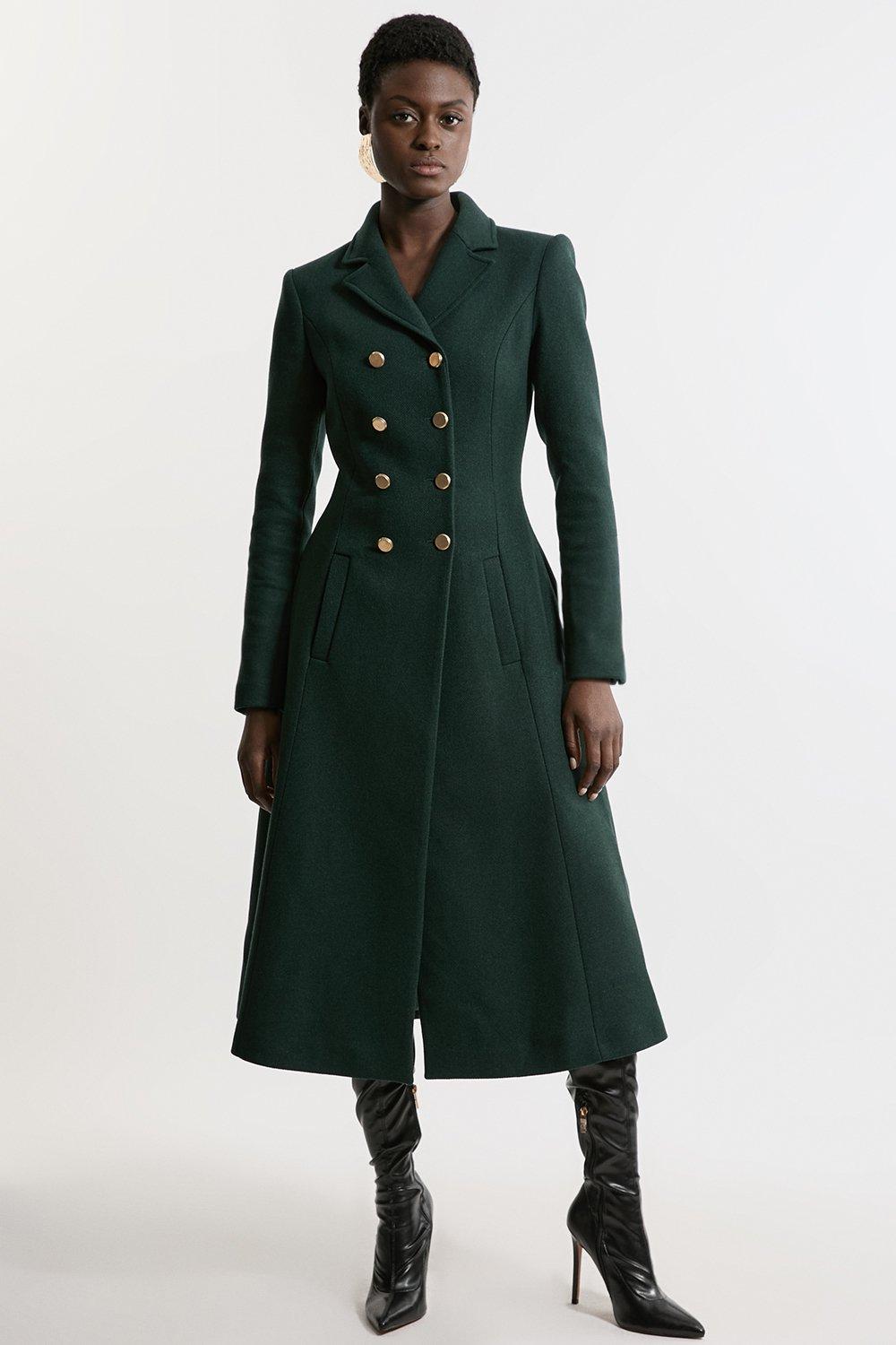【Karen Millen】英国発！ Lydia Millen マンテコ ウール コート Lydia Millen Premium Italian Manteco Wool Rounded Sleeve