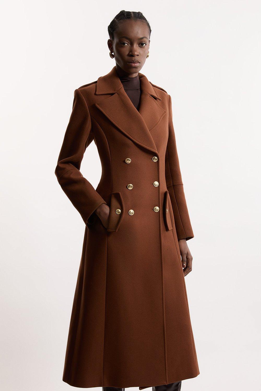 Italian Wool Double Breasted Cape Over Coat | Karen Millen