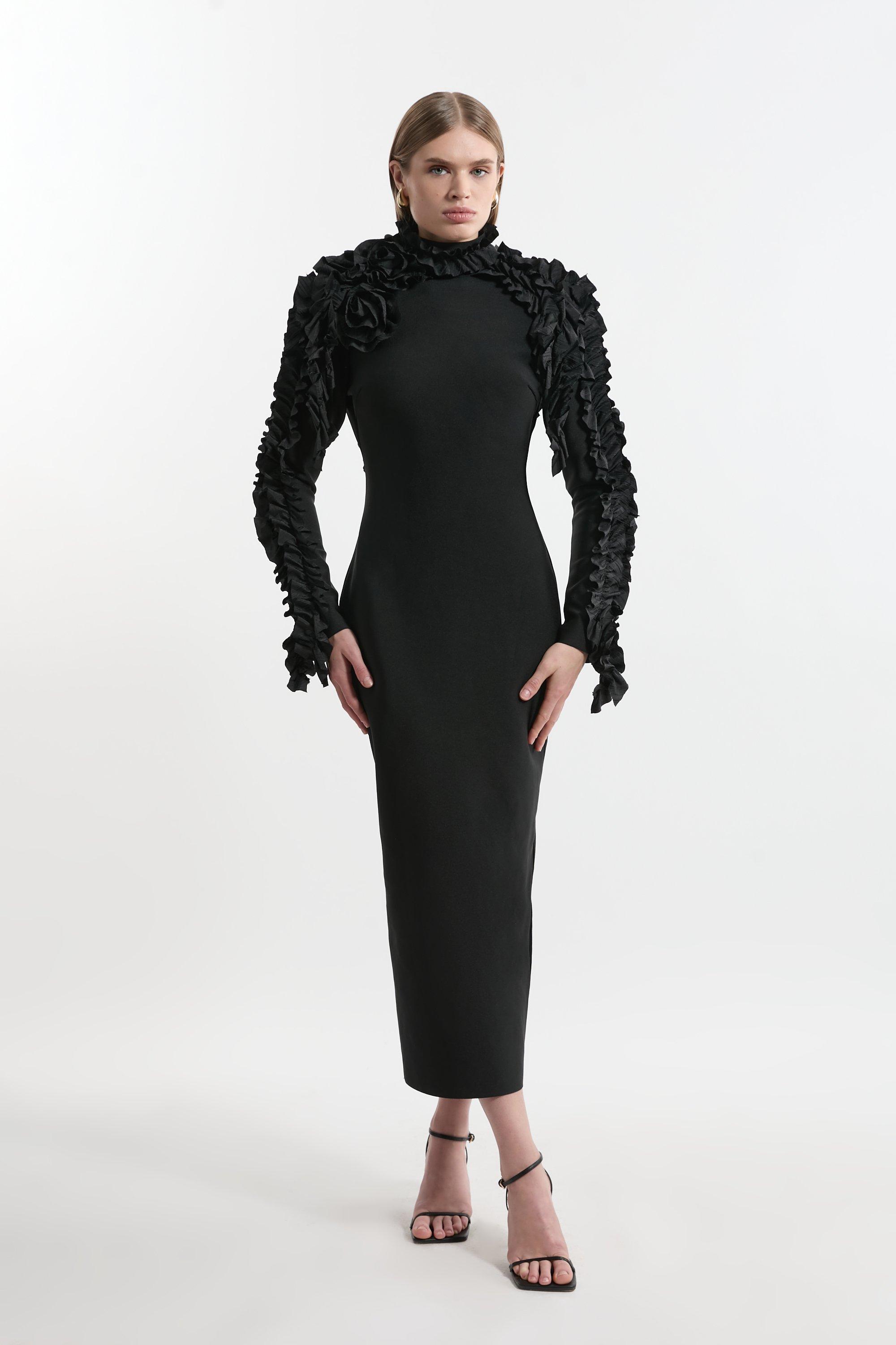 Cashmere Blend Sleeveless Roll Neck Maxi Knit Dress | Karen