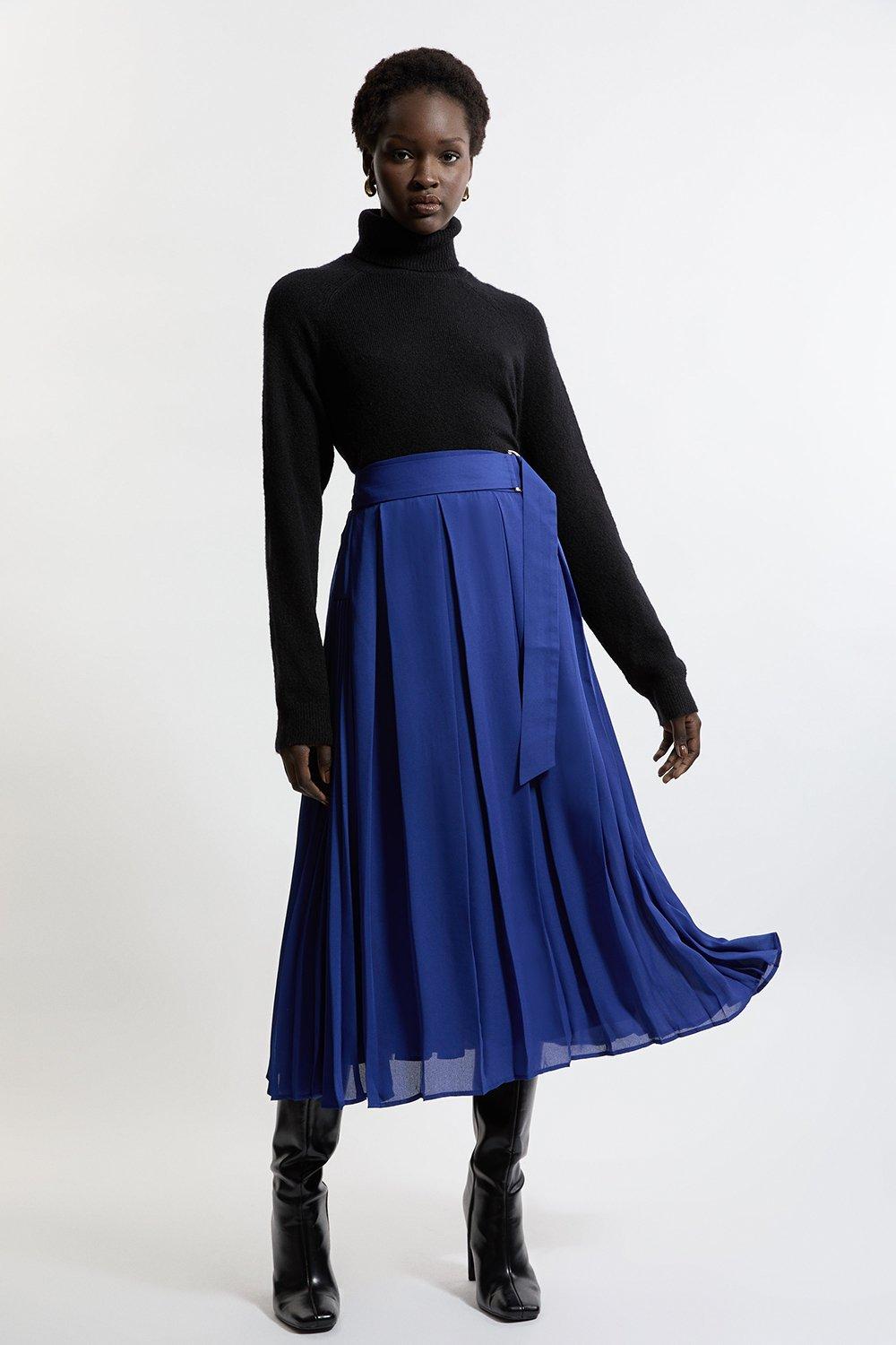 Mirrored Chainmail Wrap Midaxi Skirt | Karen Millen