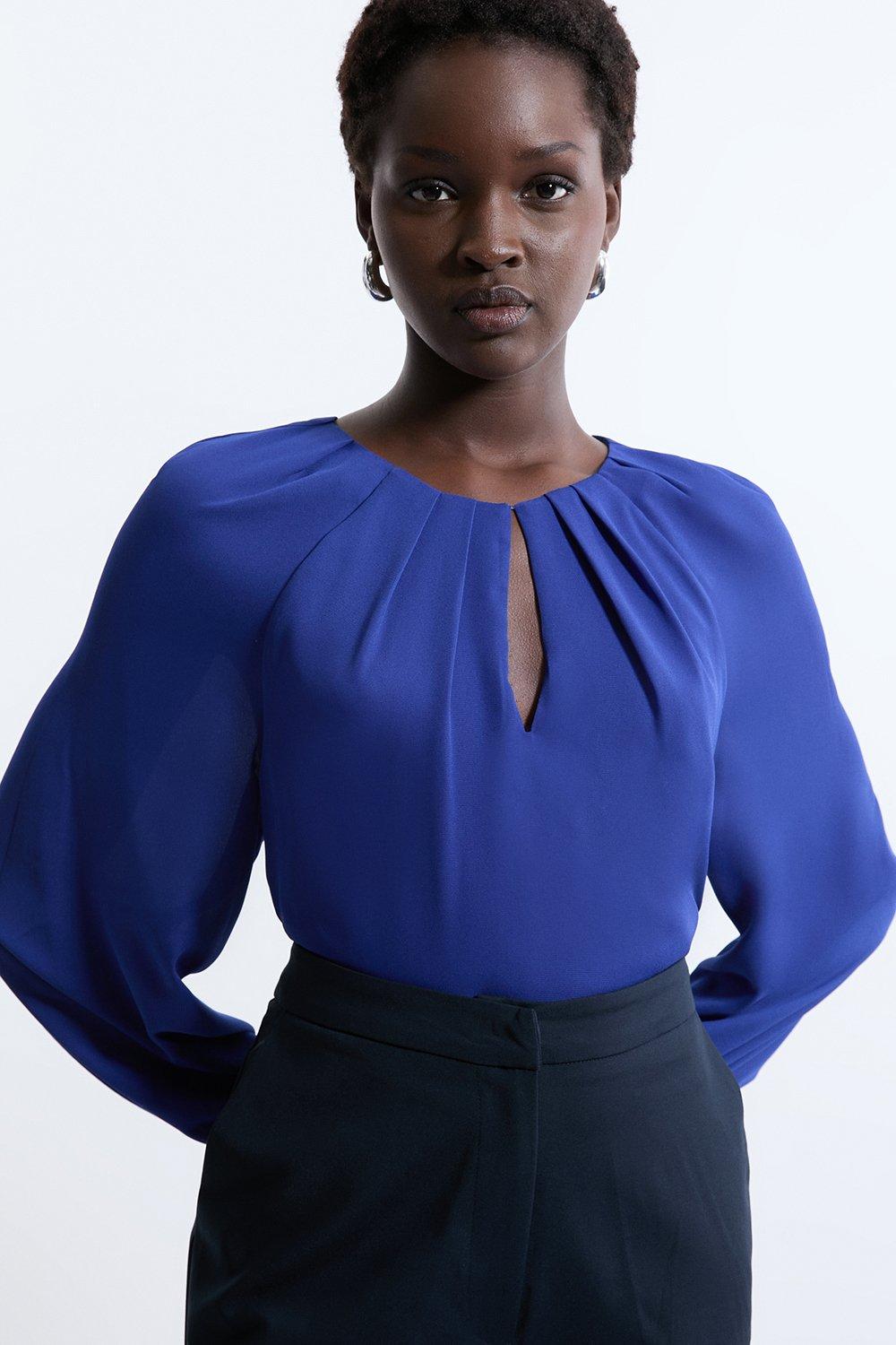 Cotton Eyelet Puff Sleeve Blouse | Karen Millen