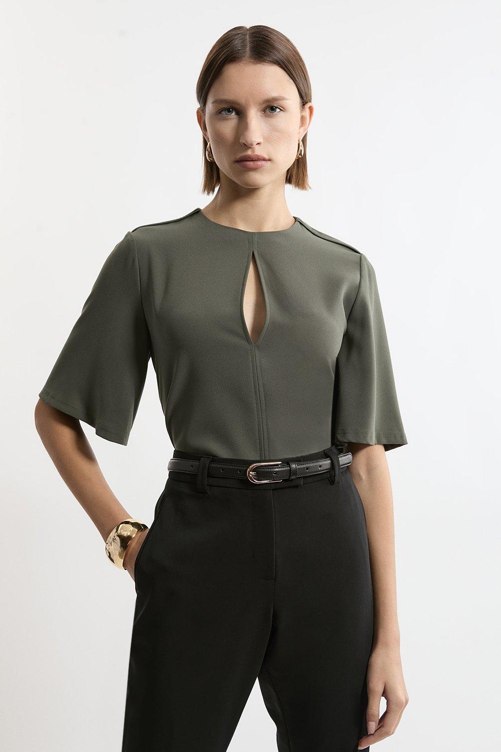 Sequin Twist Front Sleeveless Top | Karen Millen