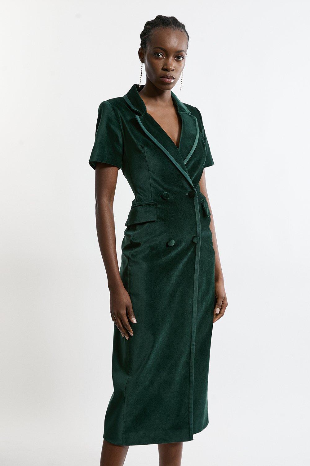 Tall Feather Cuff Detail Single Breasted Blazer | Karen Millen