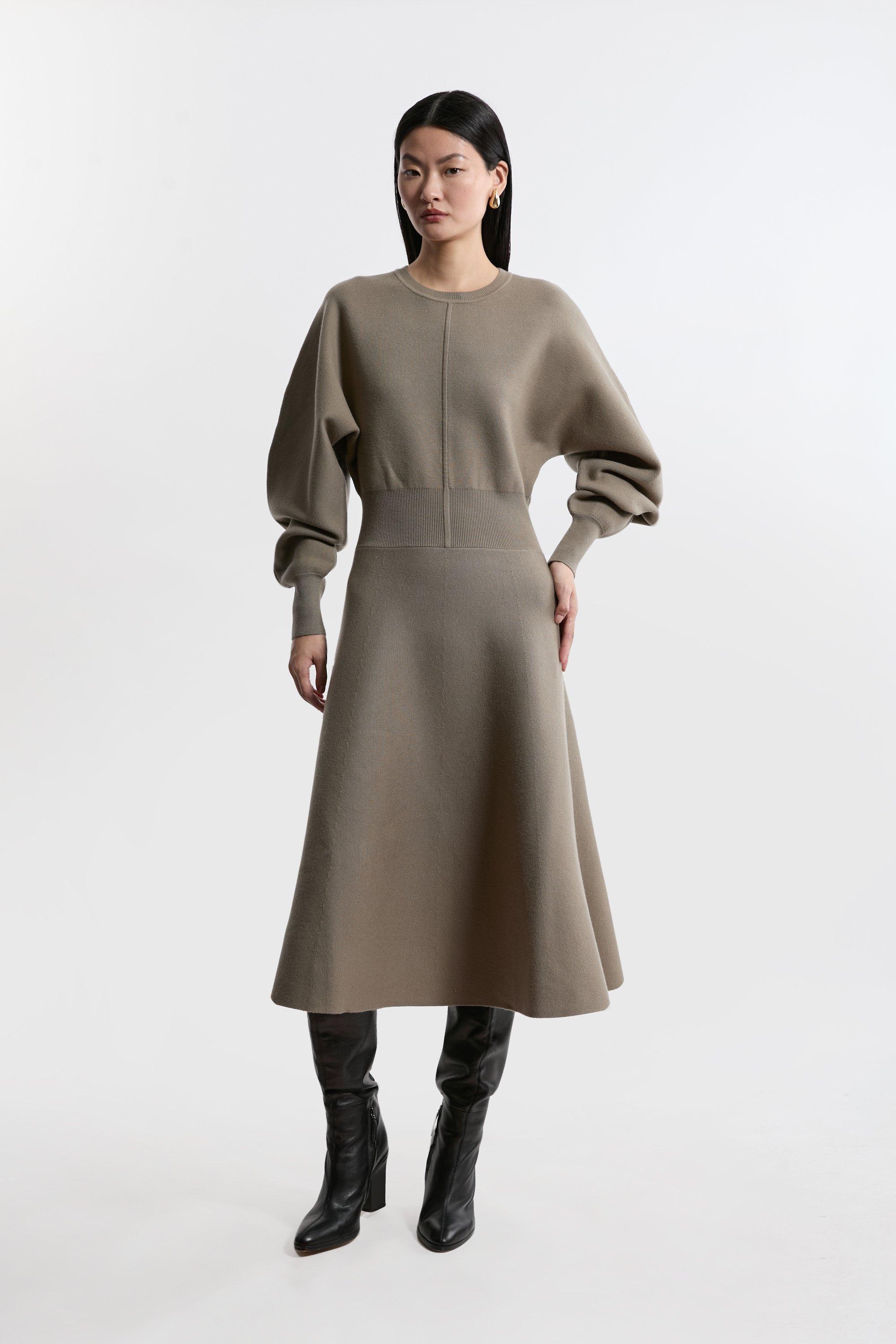 Figure Form Bandage Embellished Bandeau Knit Midi Dress