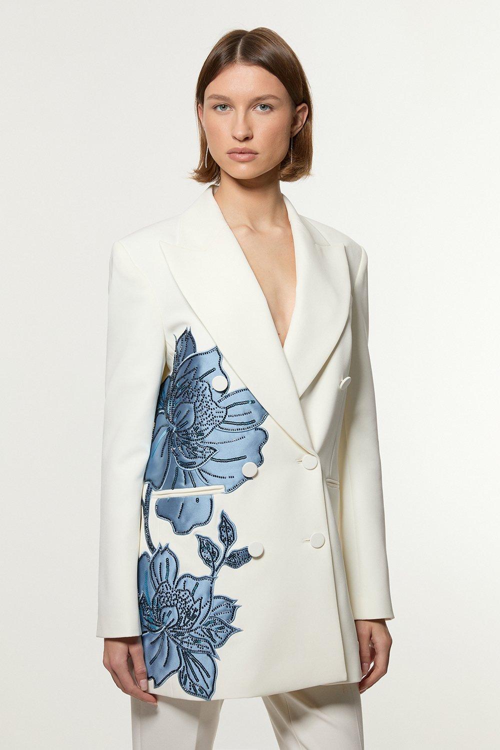 Viscose Satin Back Crepe Cape Sleeve Notch Neck Jacket