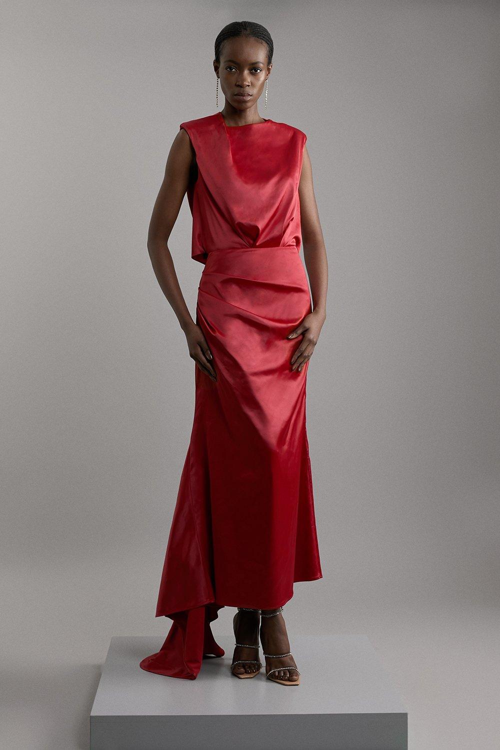 Bandage Figure Form Knit Belted Asymmetric Midaxi Dress Bandage Figure Form Knit Belted Asymmetric Midaxi Dress