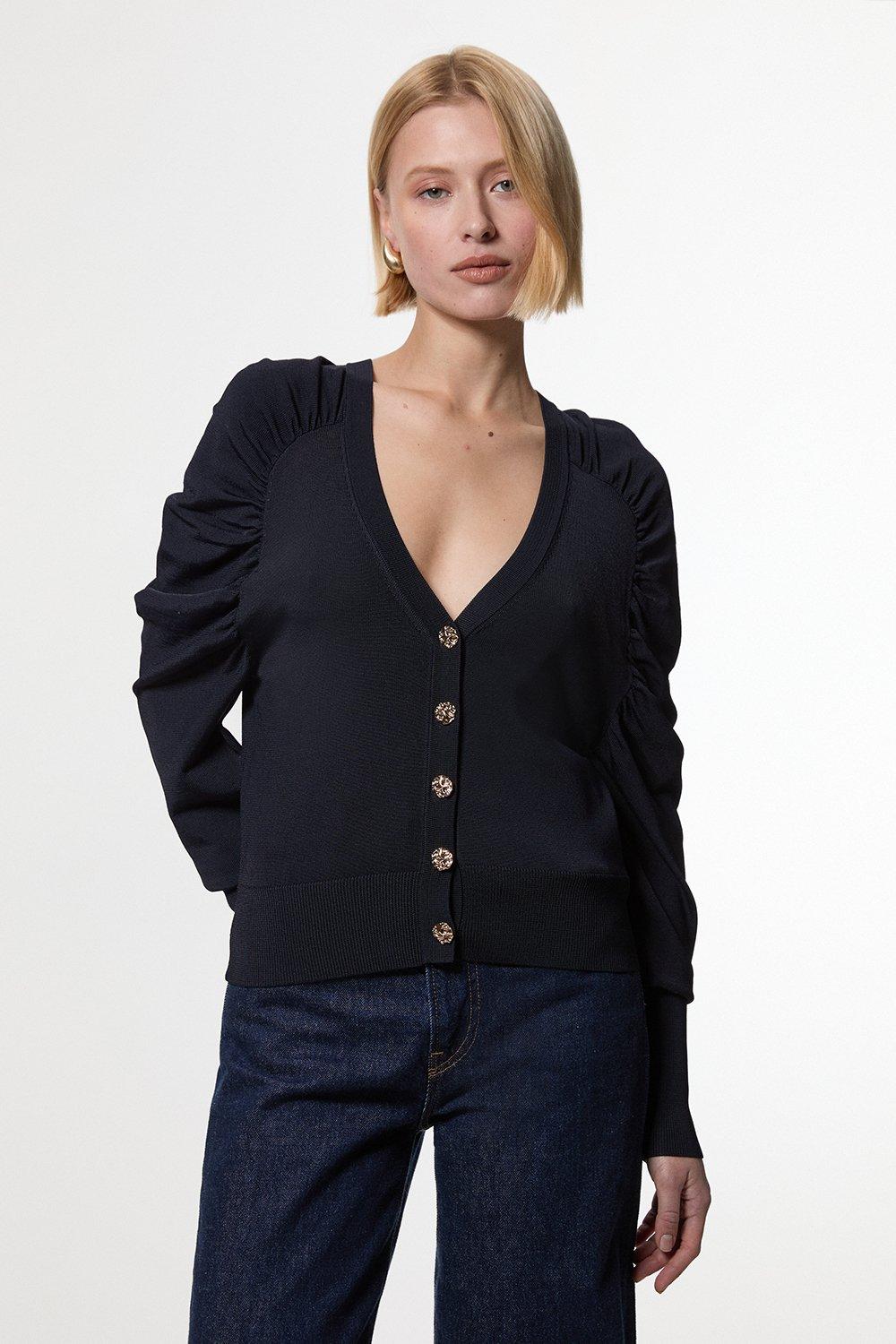 Cable Knit Zip Through Cardigan | Karen Millen