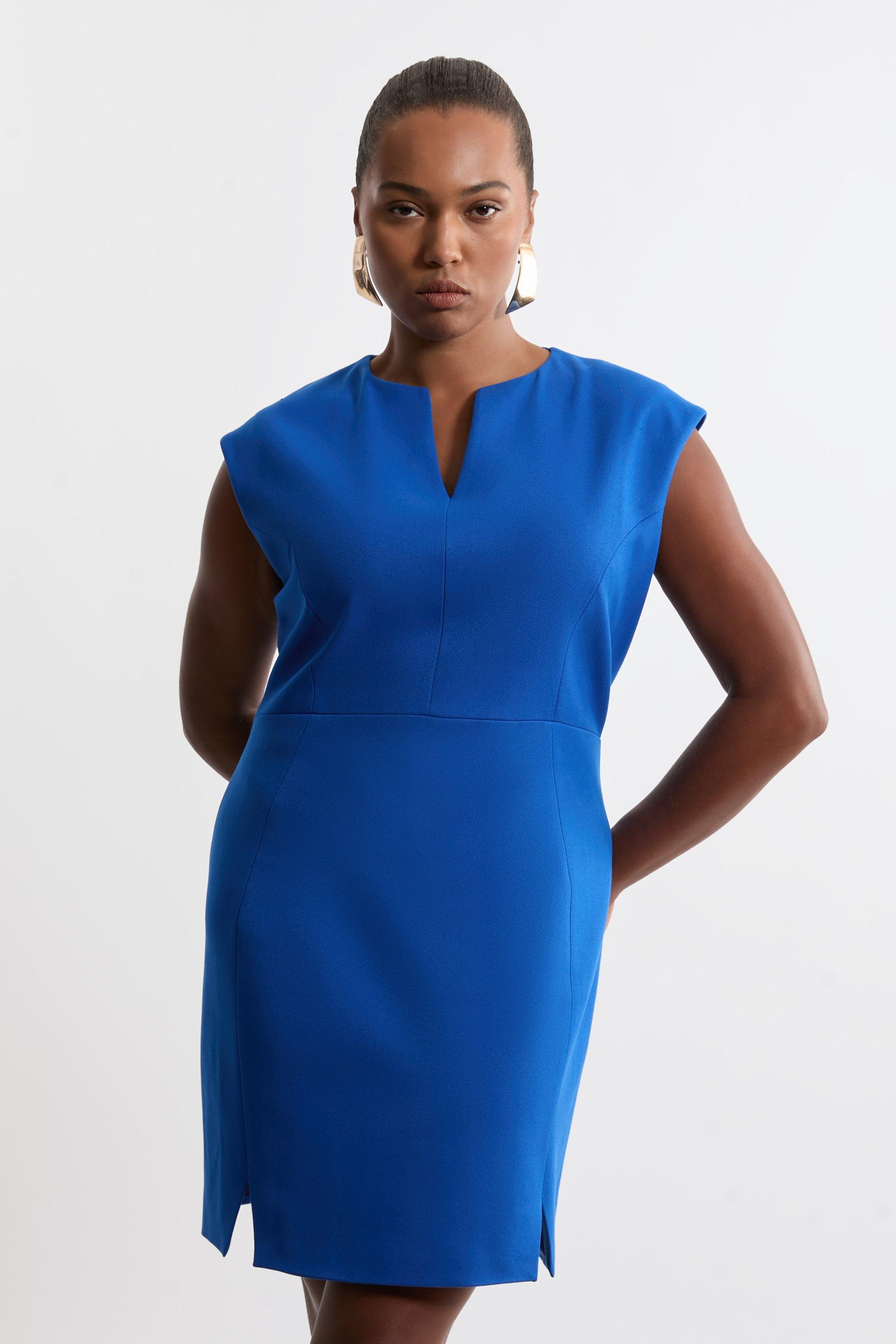Plus Size Figure Form Stretch Woven Cut Out Midi | Karen Millen