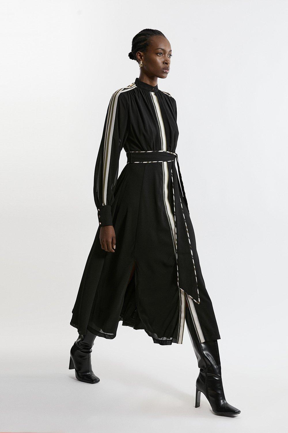 Plus Size Military Mono Balloon Sleeve Maxi Dress | Karen Millen