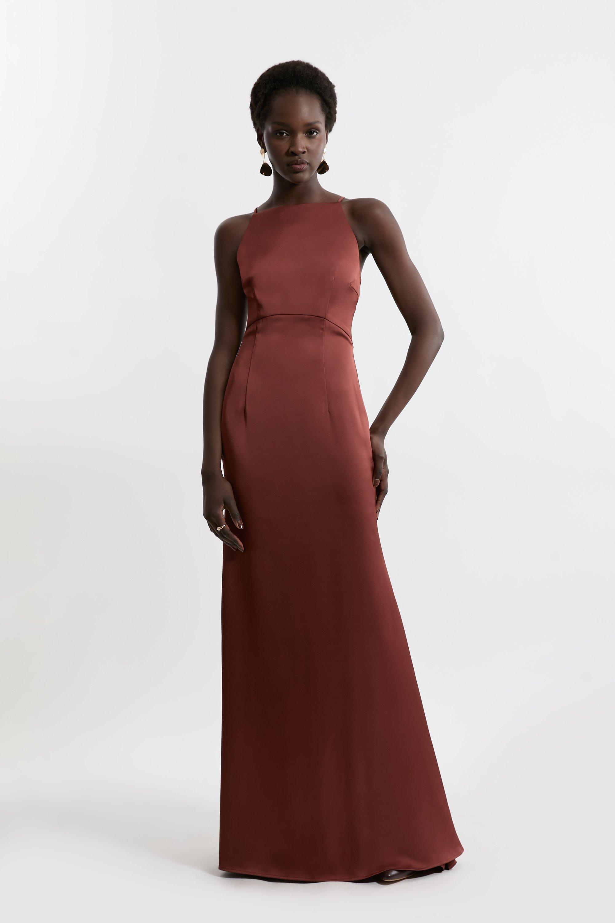 Tall Gathered Slinky Off The Shoulder Maxi Dress | Karen Millen