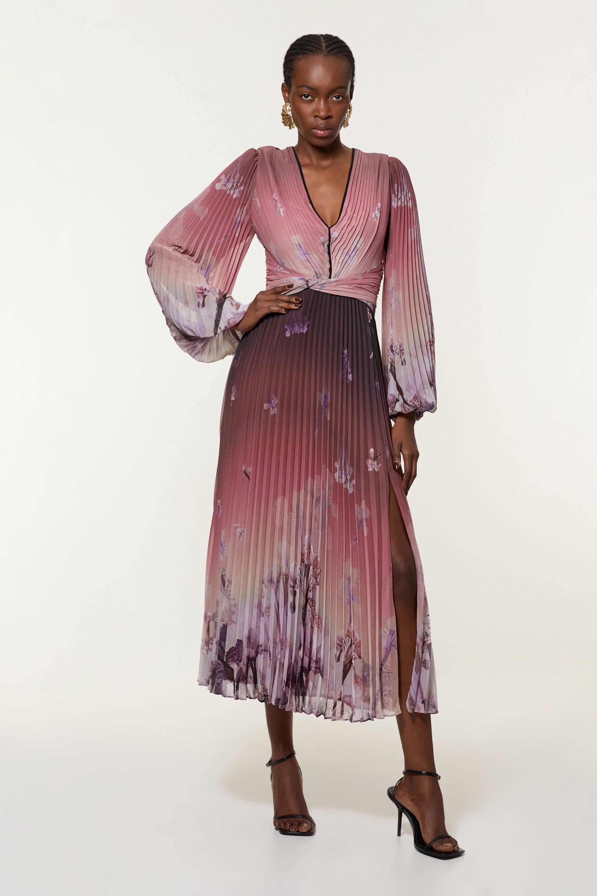 Lydia Millen Floral Ruffle Chiffon Maxi | Karen Millen