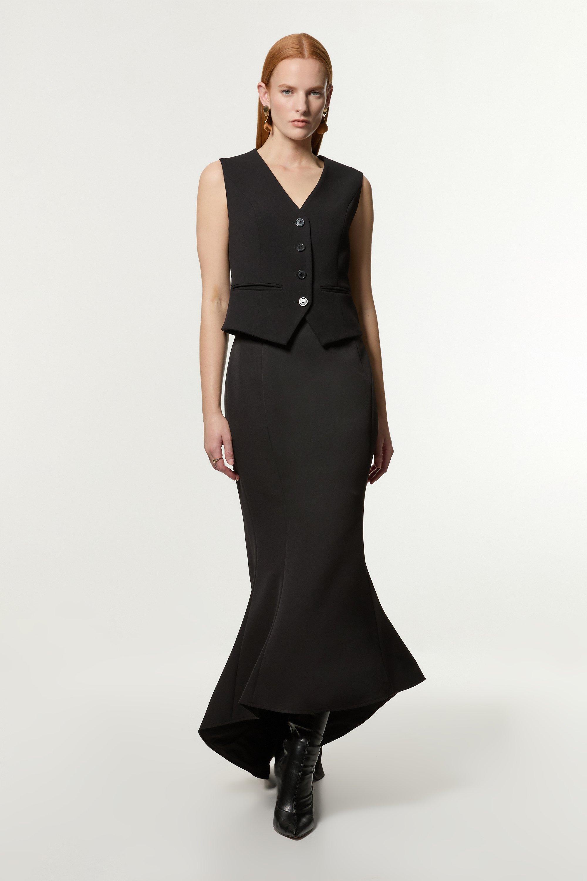 ★Karen Millen★スパークルストライプテーラードシティショート Tailored Sparkle One Shoulder Mini Dress | Karen Millen