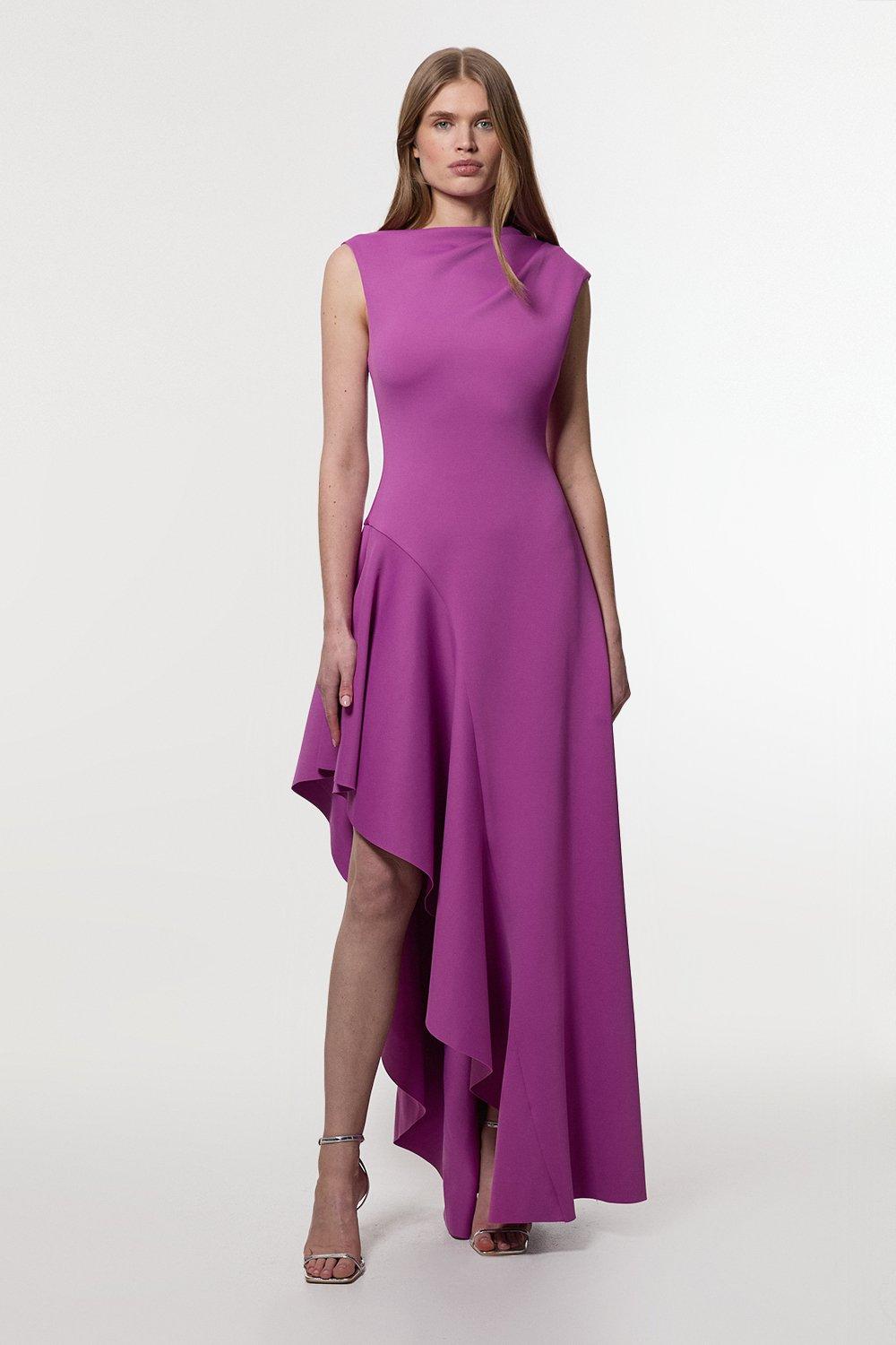 KAREN MILLEN 日本未入荷 ハイネック マキシドレス 無地 タイト 日本未入荷☆Karen Millen モノクロマキシワンピース