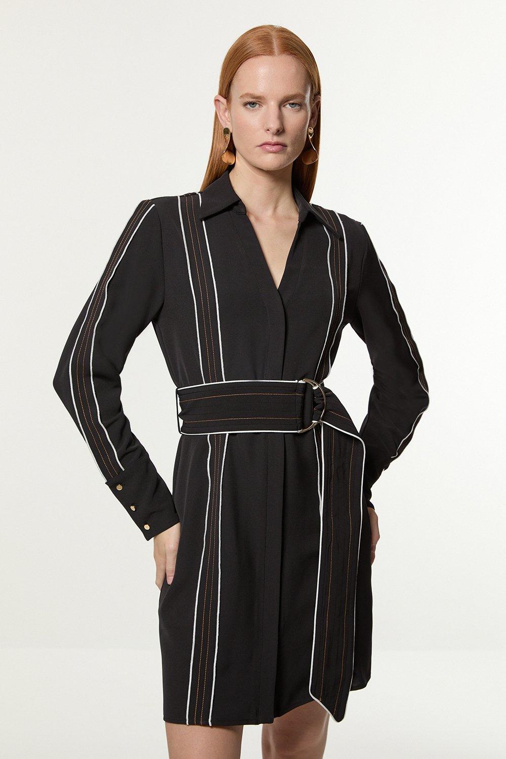 Petite Crystal Embellished Woven Mini Dress | Karen Millen