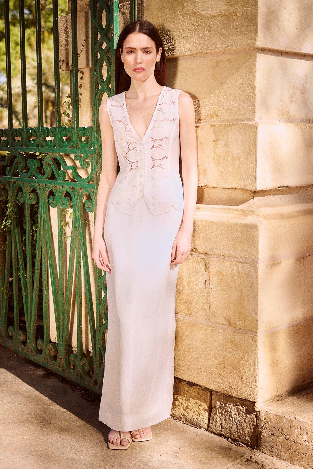 Embellished Woven Maxi Skirt | Karen Millen