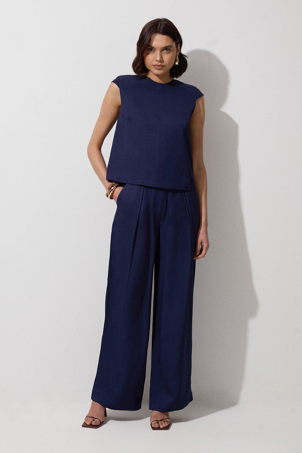 パンツ PLEATED TAILORED PANTS Tailored Pleated Wide Leg Pants | Karen Millen