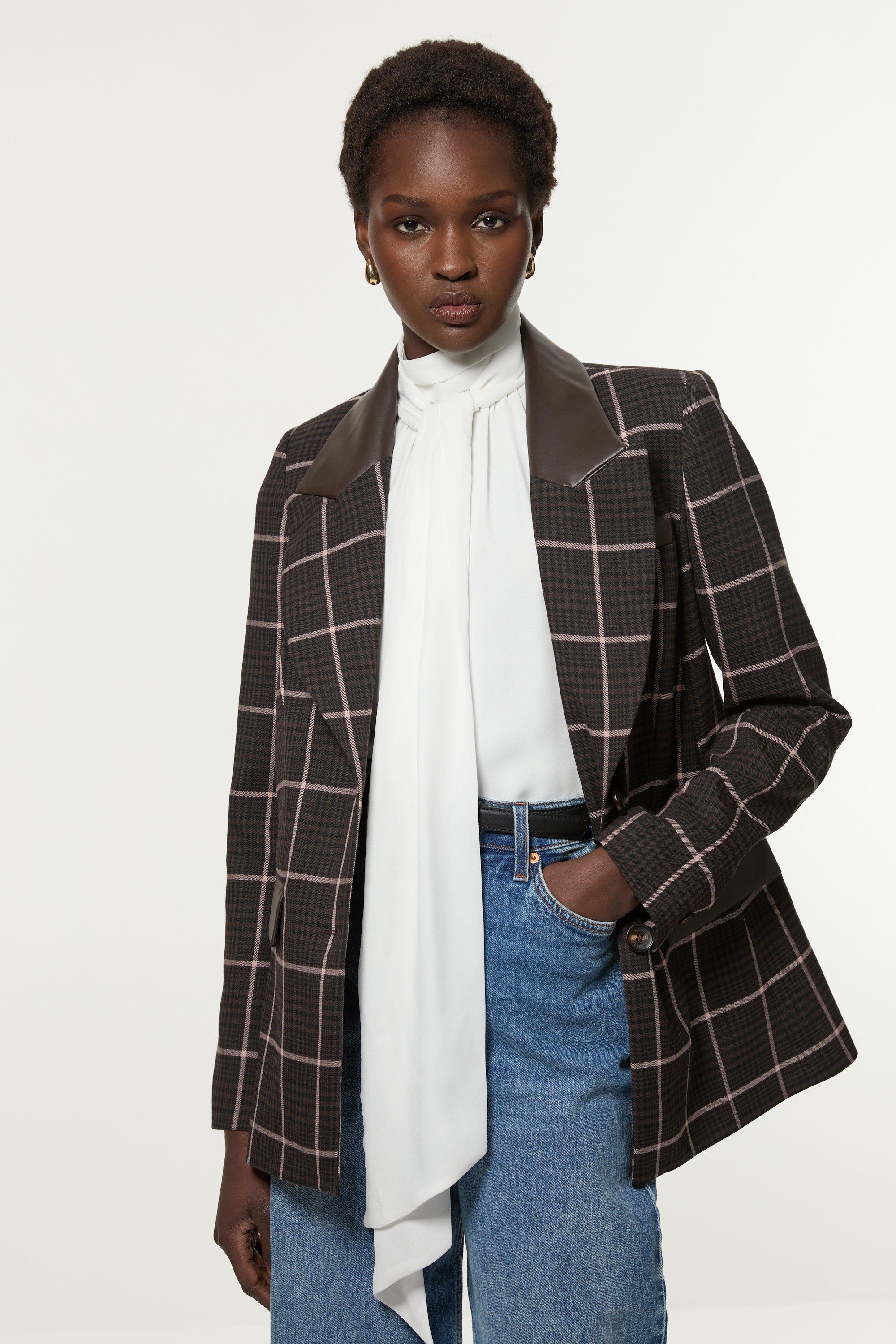 Petite Stretch Metallic Jacquard Jacket | Karen Millen