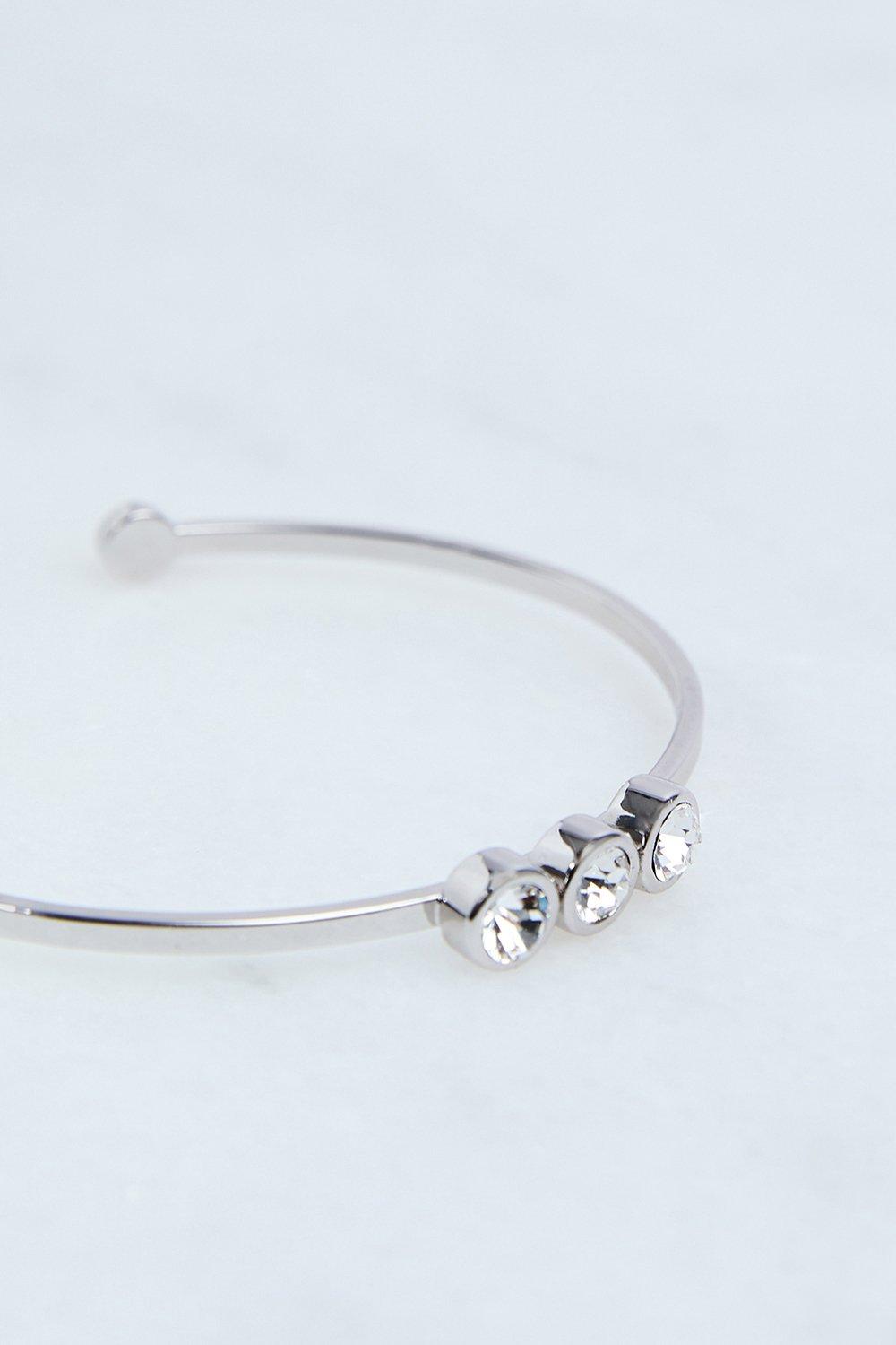 Silver Hand Set European Crystal Oversized Chain Bracelet