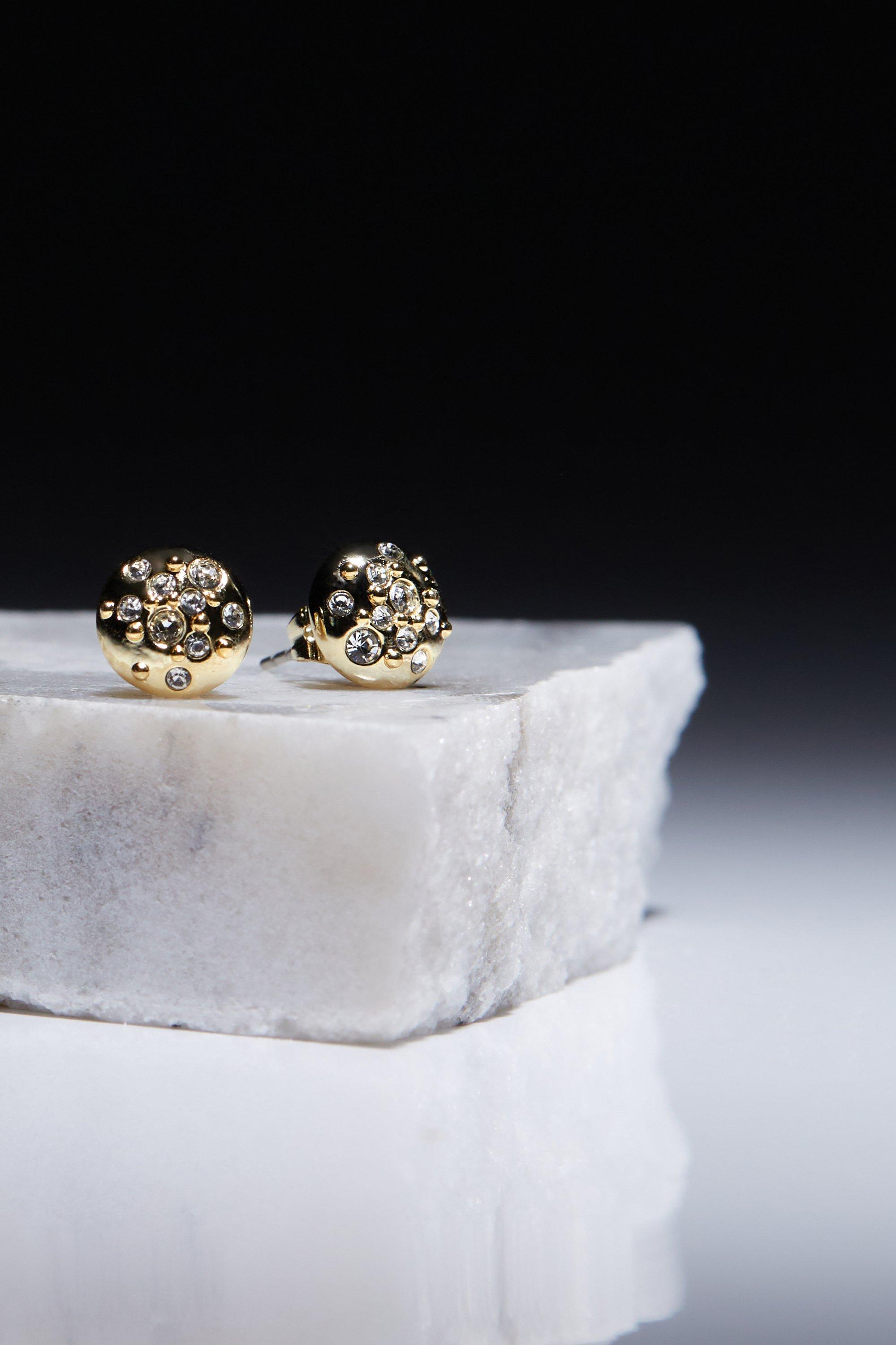 Large Hammered Statement Earring | Karen Millen