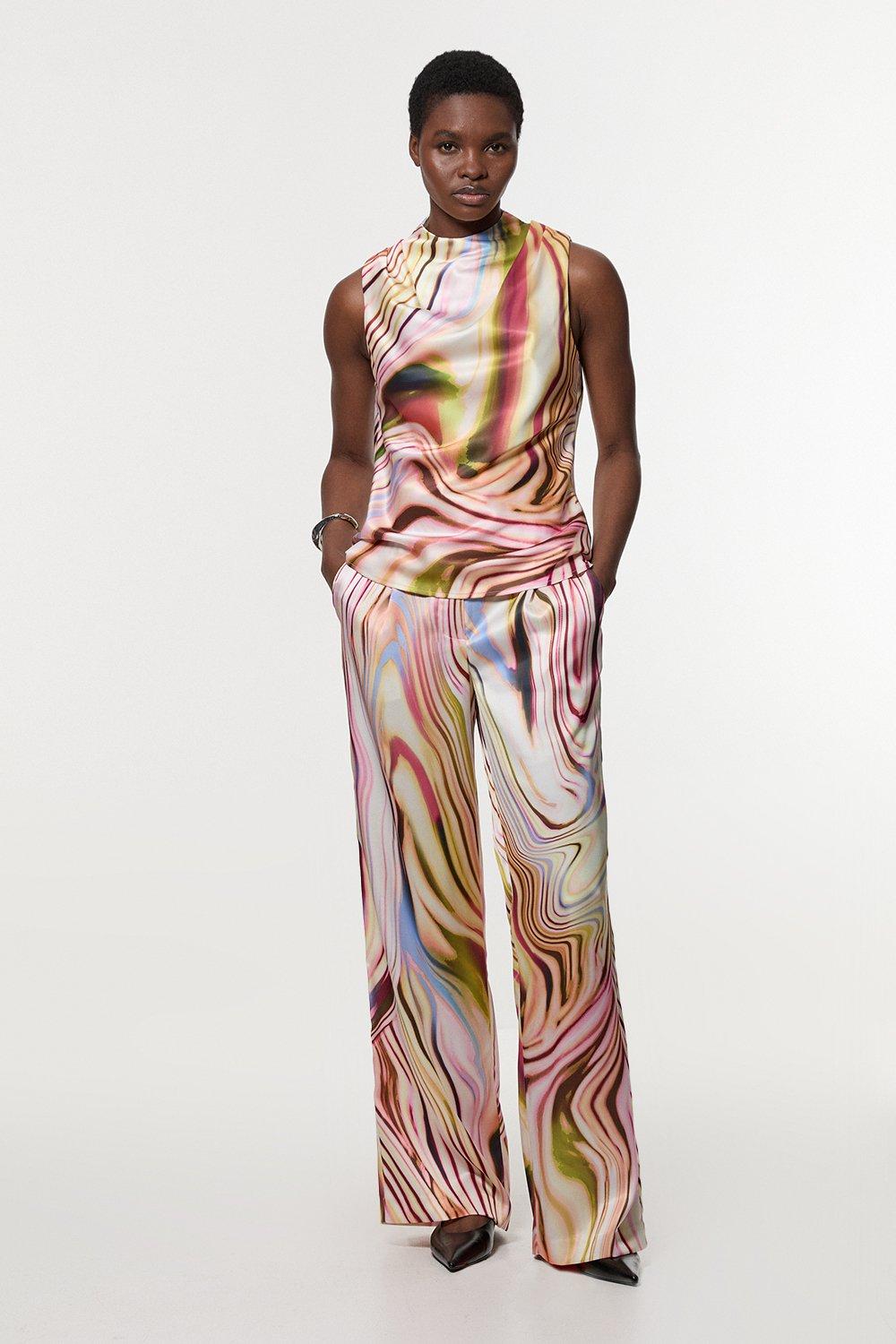 Tencel Denim Woven Wide Leg Pants | Karen Millen