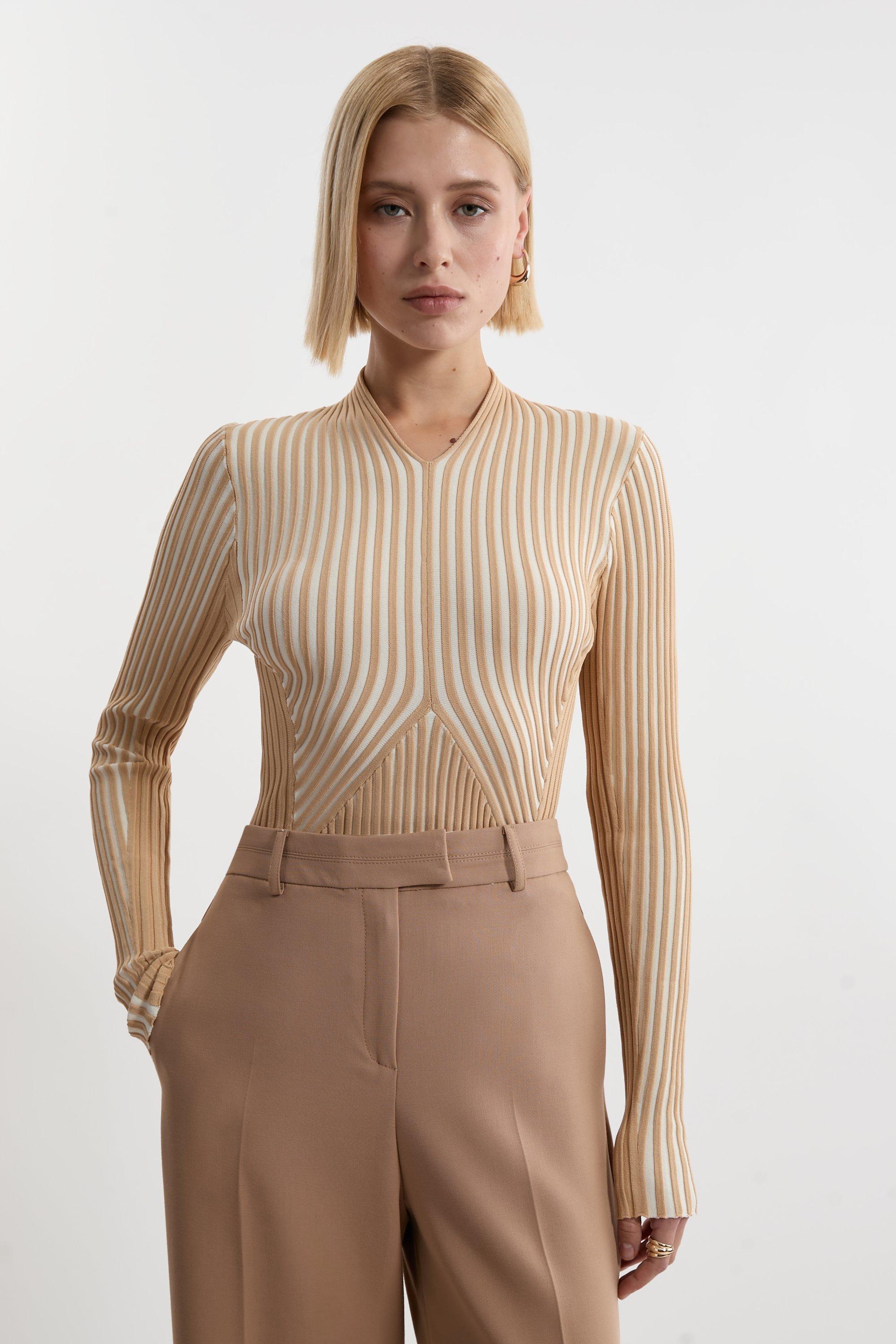 Viscose Sheer Knit Top | Karen Millen