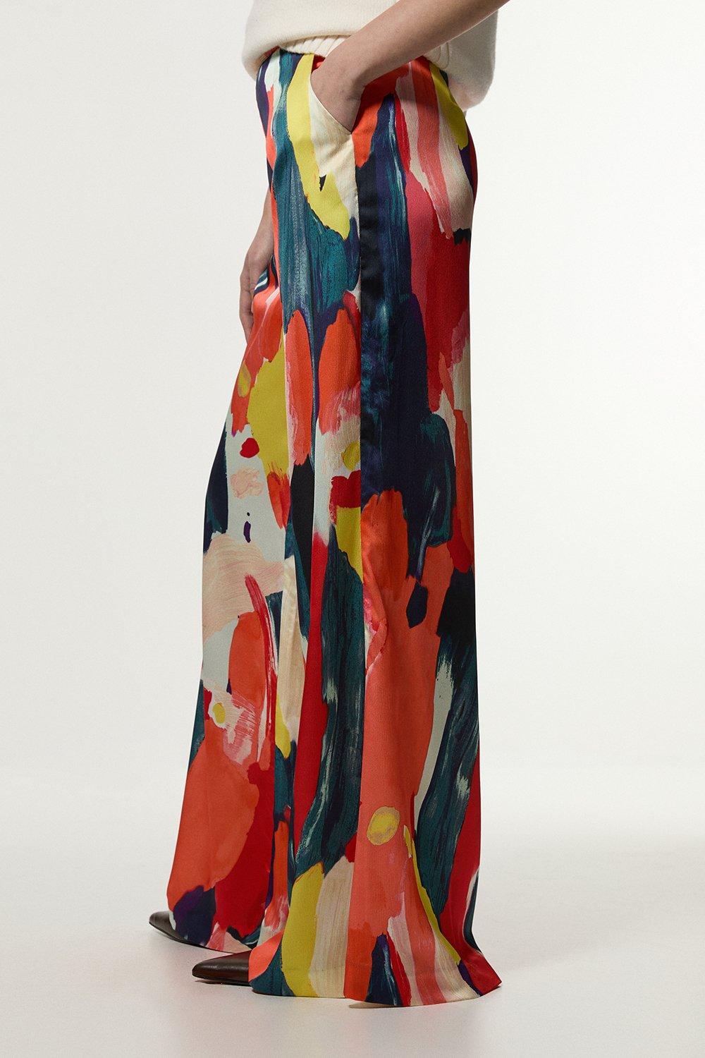 City Stretch Wide Leg High Waist Pants | Karen Millen