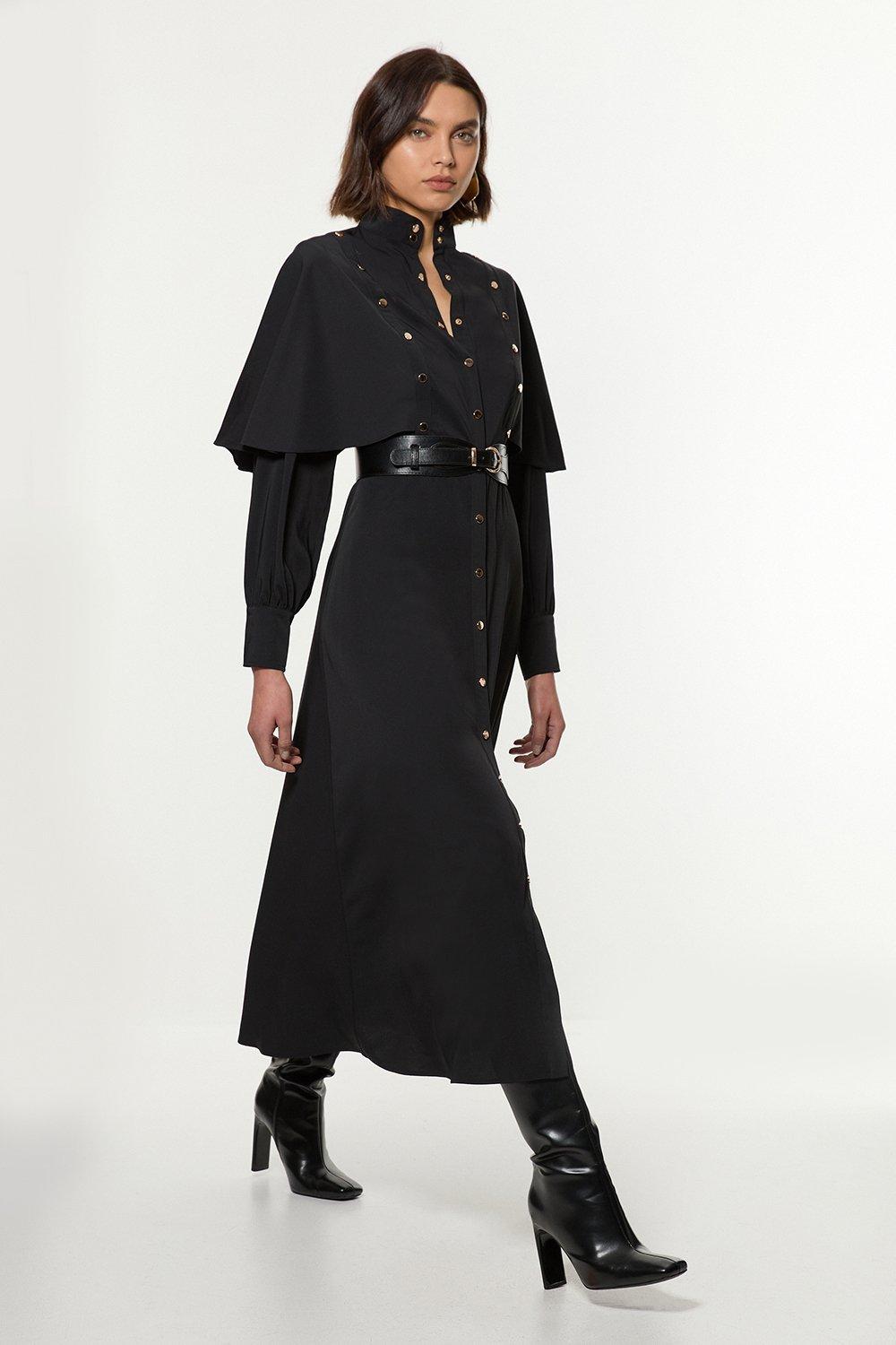 【KAREN MILLEN】キャディ コールドショルダー マキシドレス Mirrored Disc Side Split Maxi Dress | Karen Millen