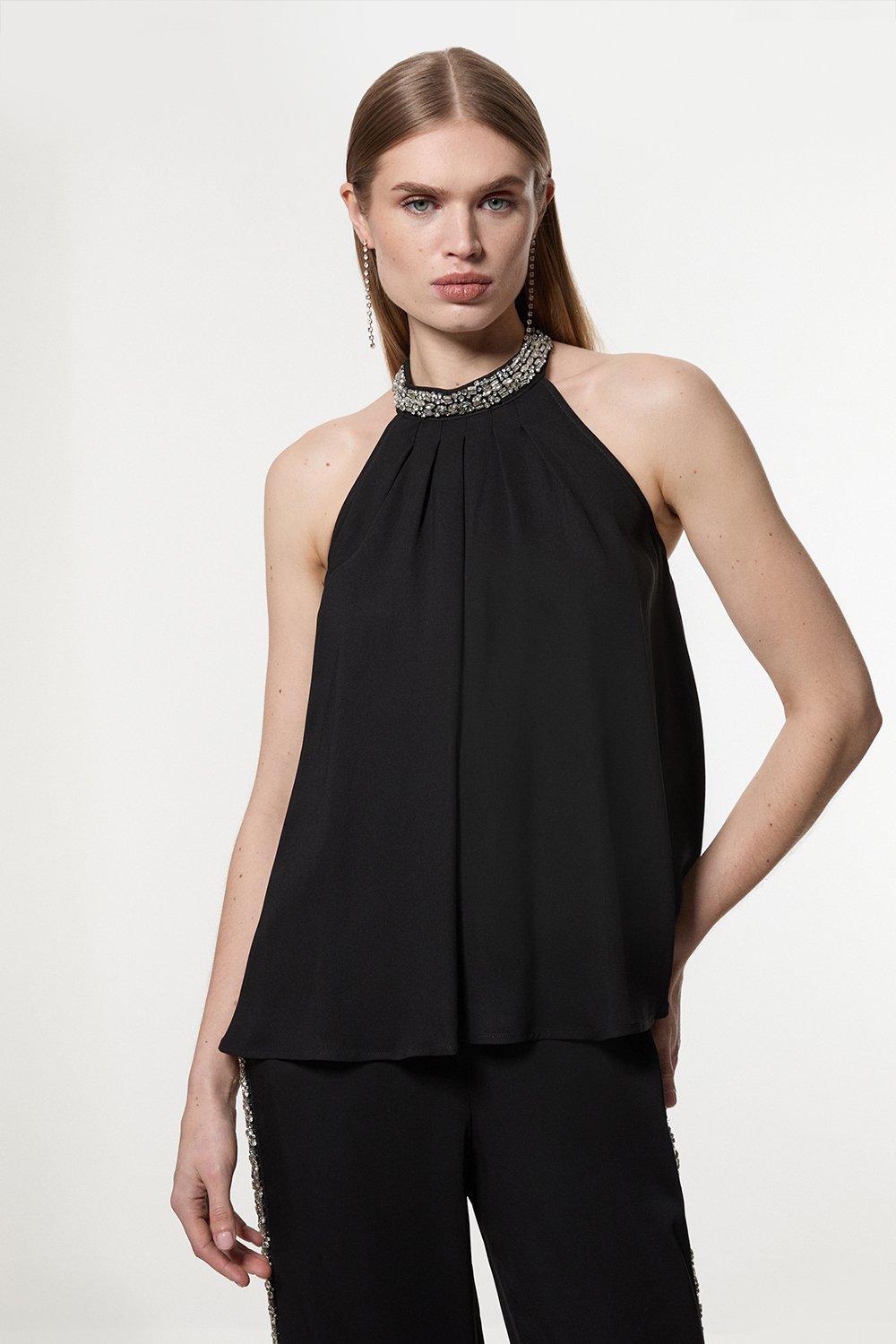 Georgette Cowl Neck Woven Blouse | Karen Millen