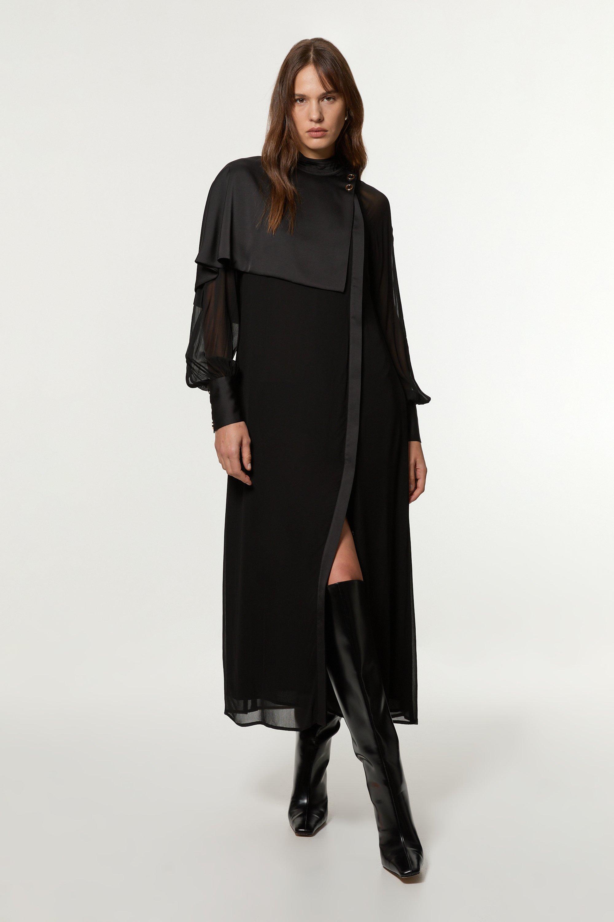 Petite Velvet Embellished Woven Maxi Blazer Dress | Karen Millen