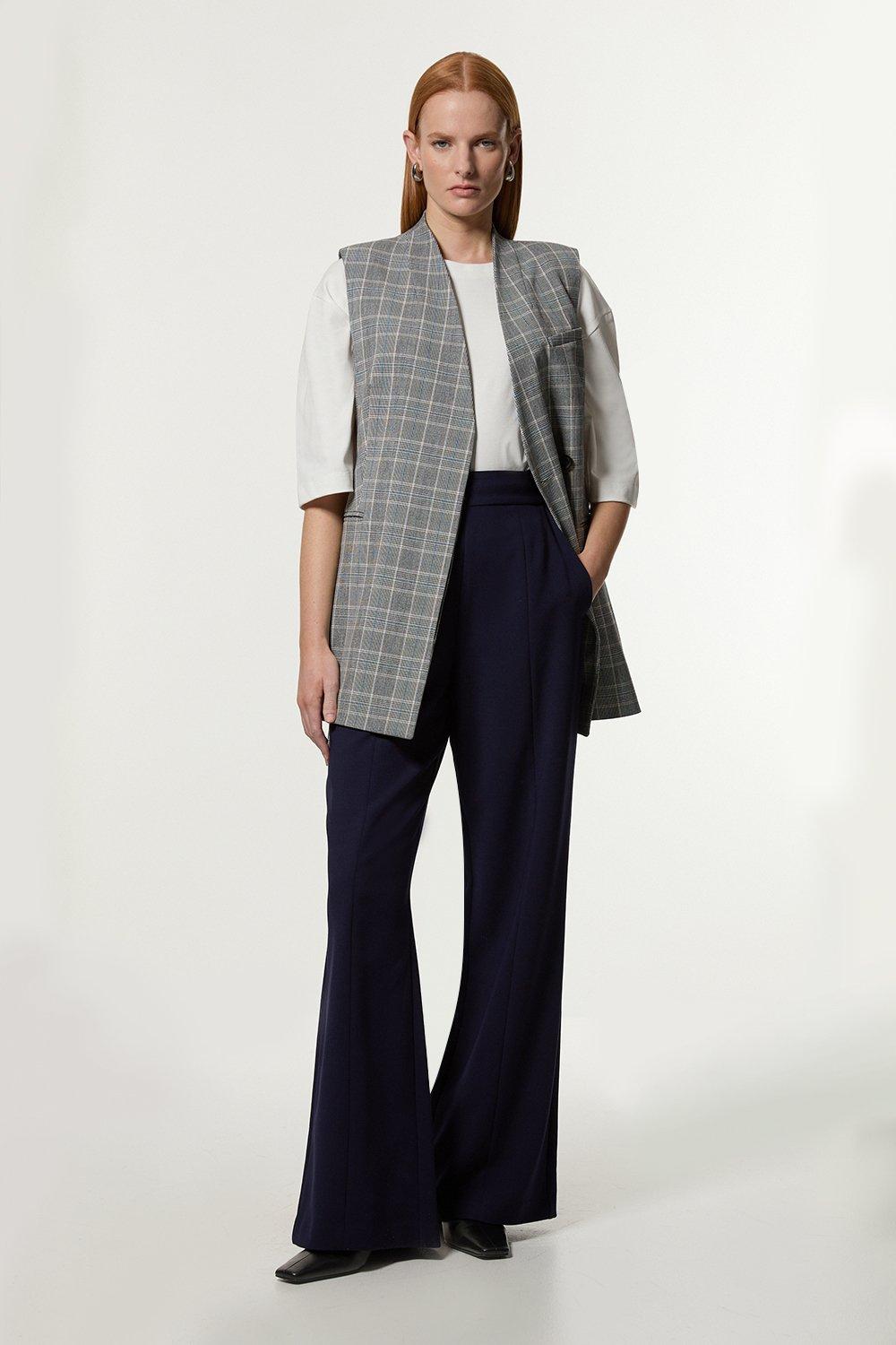 Karen Millen◆ ストレッチ コントラスト スラックス bkk20356_cream_xl?pdp.template