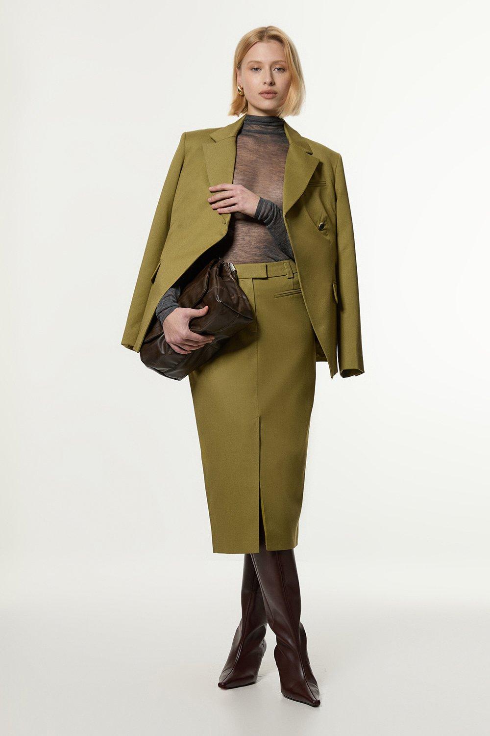 Colour Block Bandage Zip Front Pencil Skirt | Karen Millen Colour Block Bandage Zip Front Pencil Skirt | Karen Millen