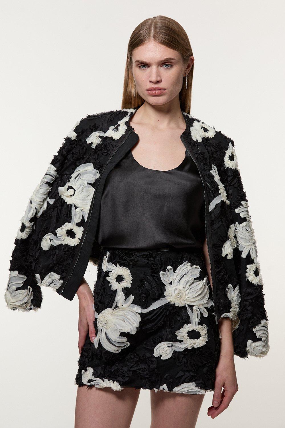 Tailored Double Faced Wool Blend Pocket Detail Mini Wrap Tailored Double Faced Wool Blend Pocket Detail Mini Wrap