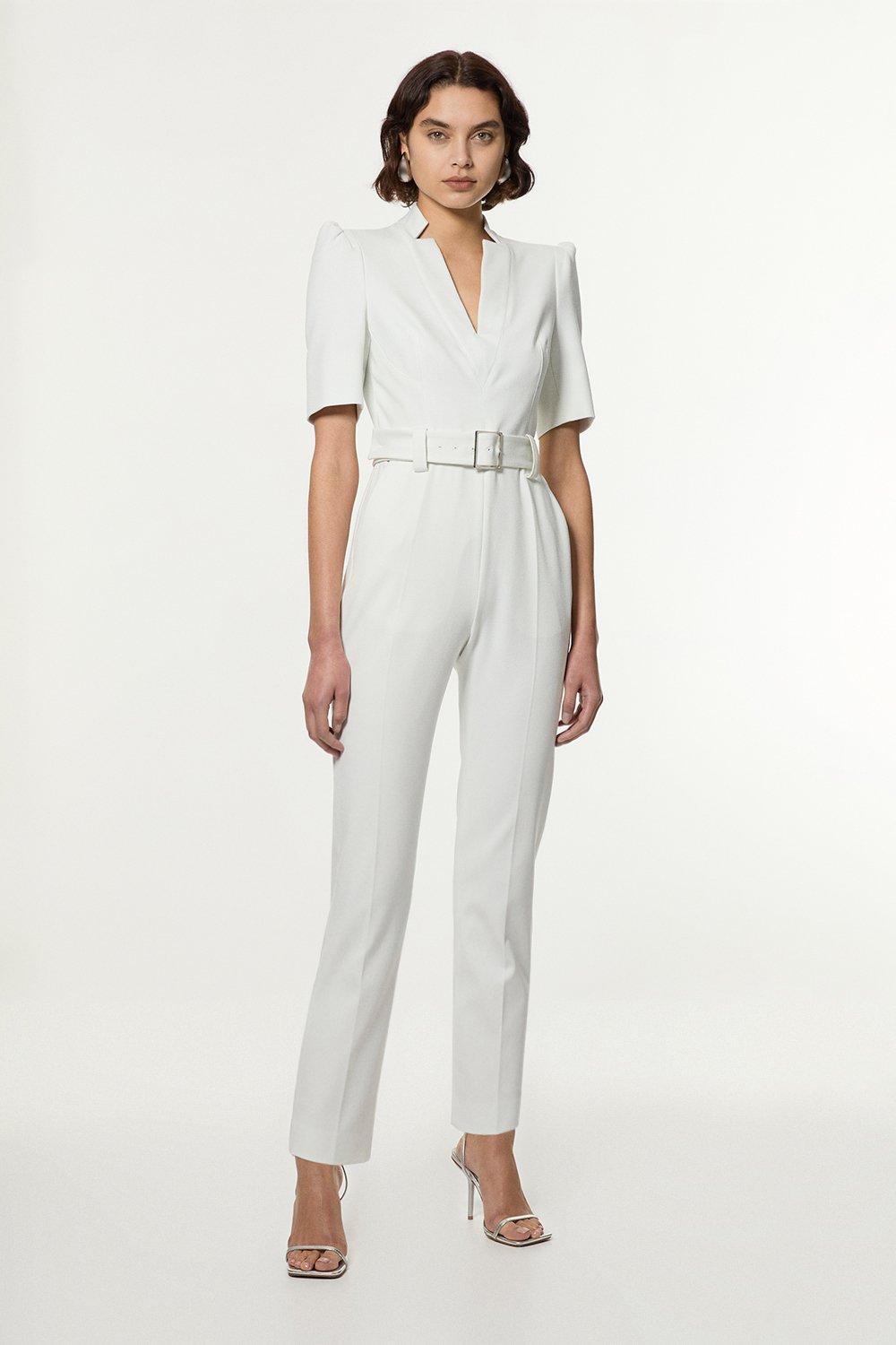 The Founder Compact Stretch Collared Tailored Jumpsuit