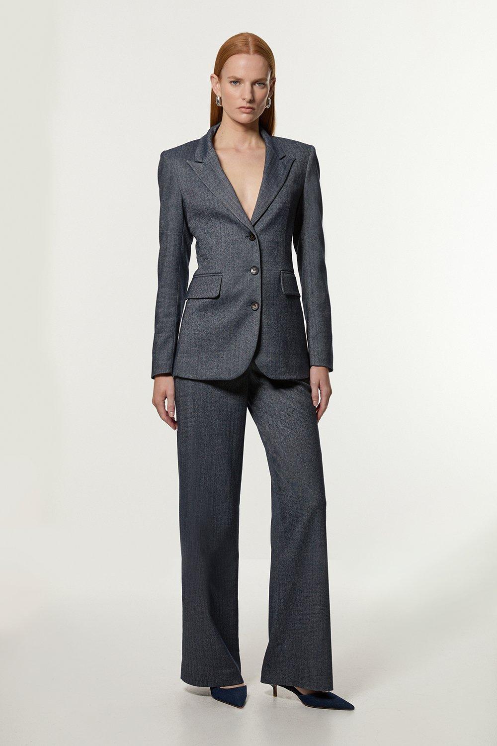 Tailored Pleated Wide Leg Pants | Karen Millen