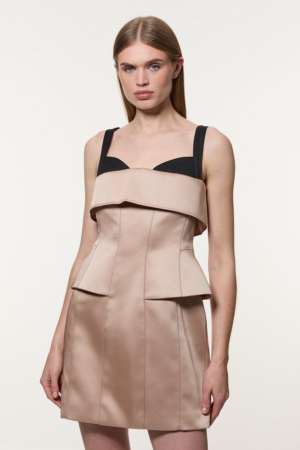 【Karen Millen 】テーラードミニスカート Tailored Tuxedo Wrap Mini Dress | Karen Millen