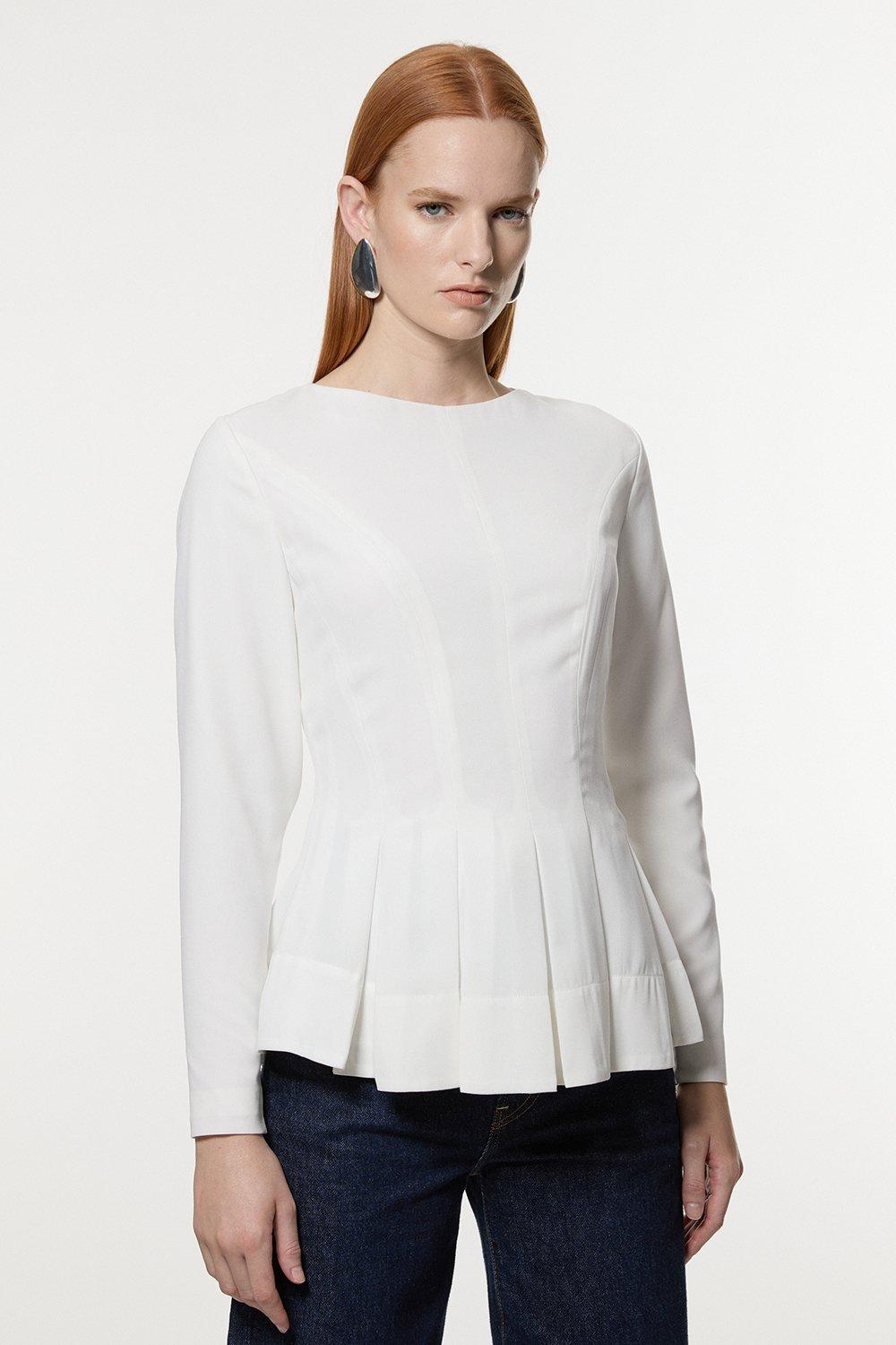 Satin Cowl Neck Woven Blouse | Karen Millen