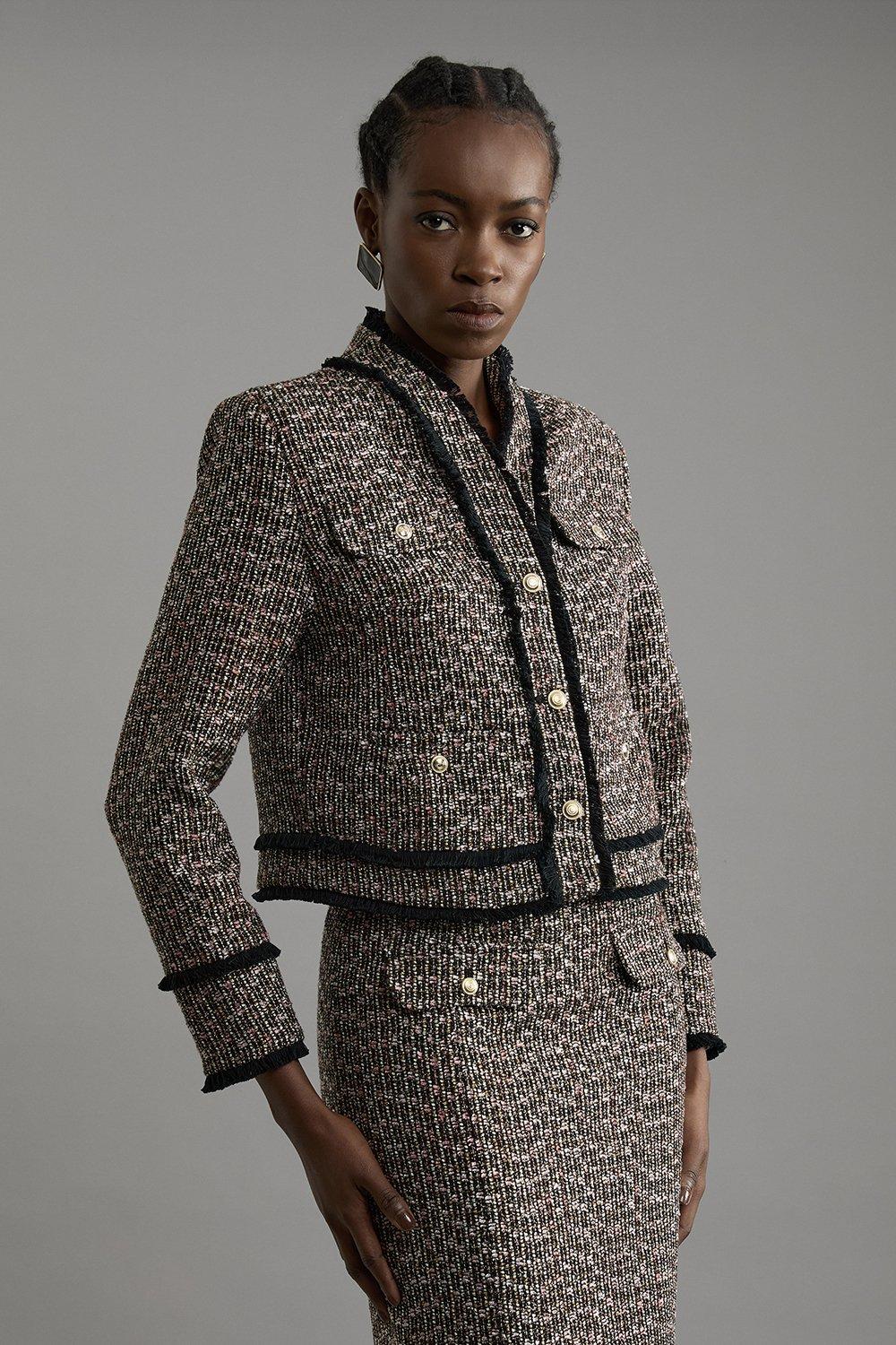 Petite Velvet Groisgrain Tailored Blazer | Karen Millen