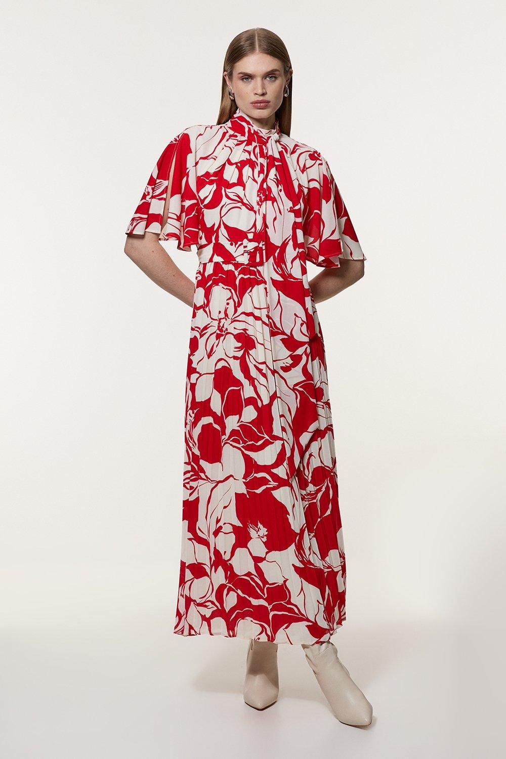 Premium Beaded Georgette Woven Maxi Dress | Karen Millen