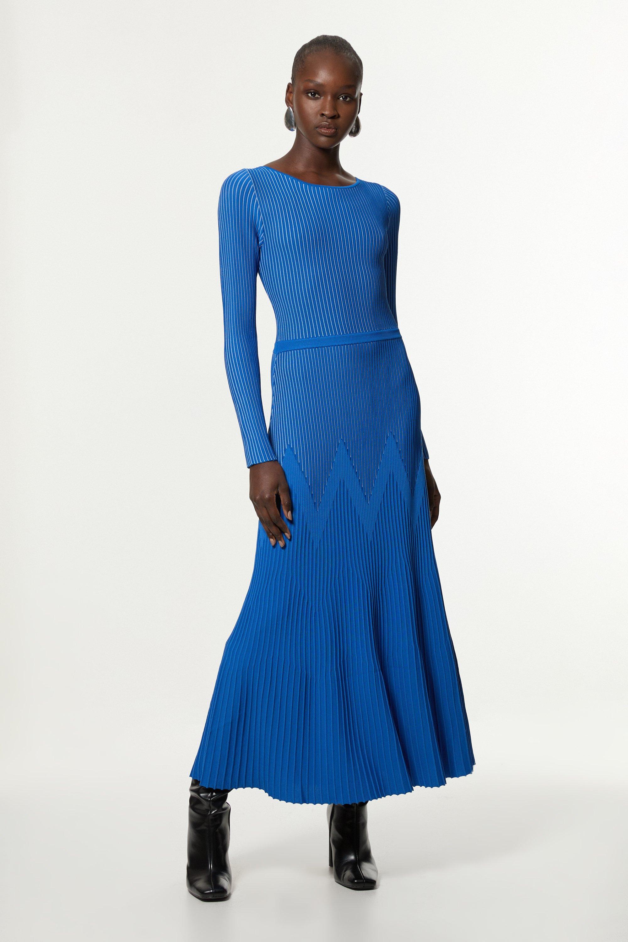 Figure Form Bandage Chain Strap Knit Midaxi Dress | Karen Millen